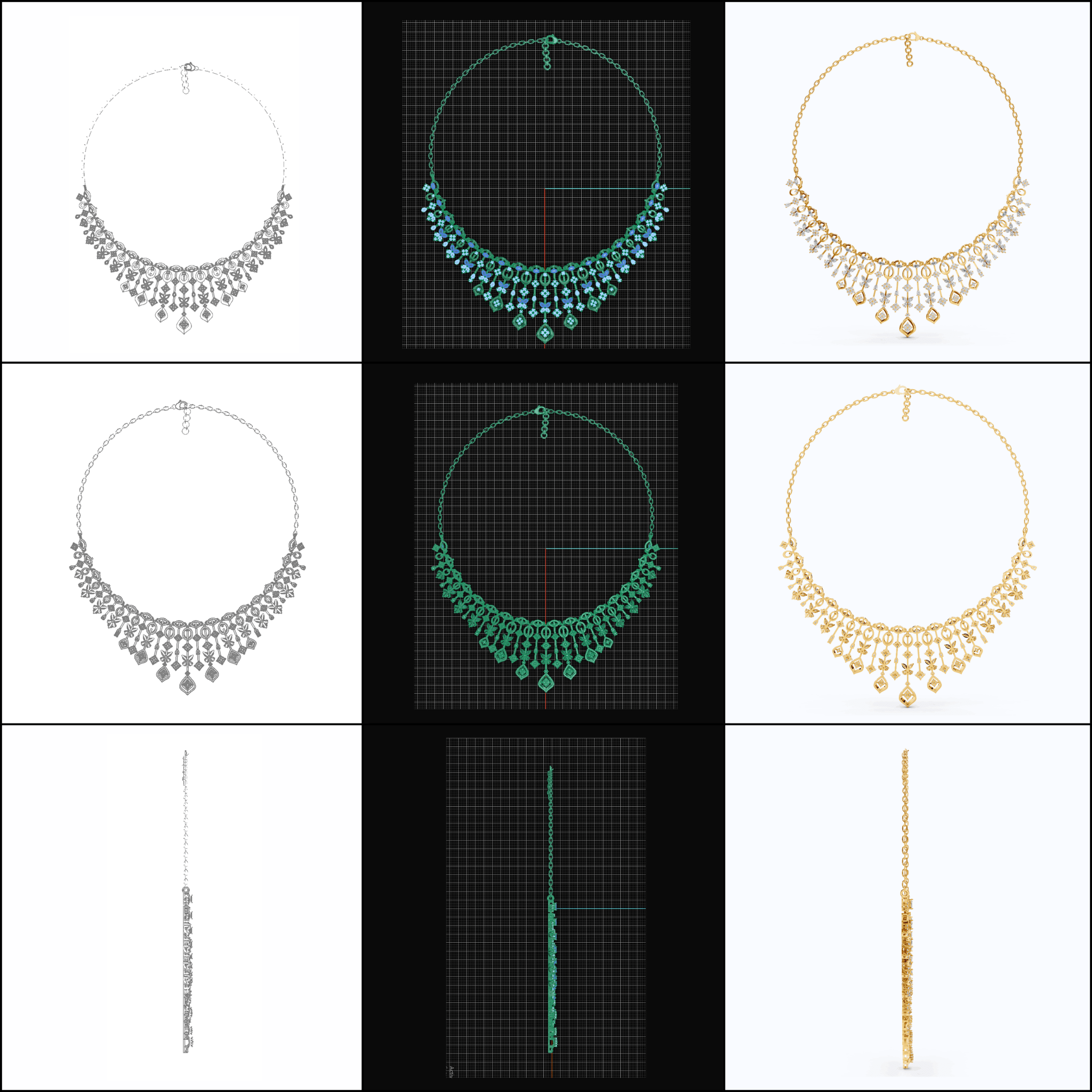CAD Mock - Up: 3D custom Jewelry Design service Model of your own jewelry in Necklace. - Shoora Designs