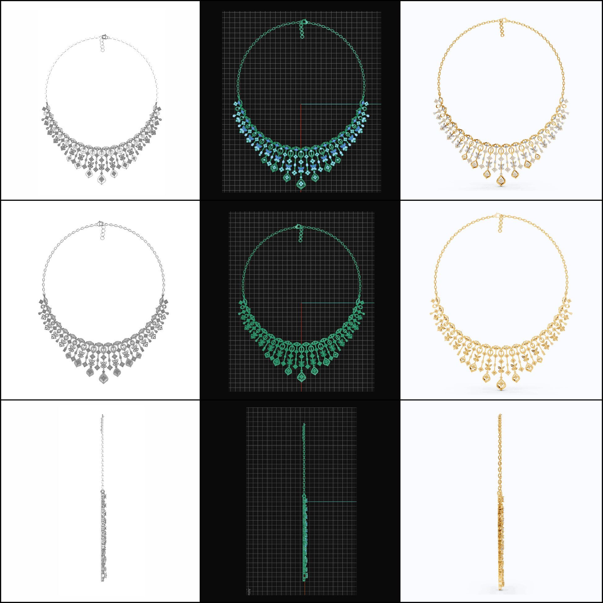 CAD Mock - Up: 3D custom Jewelry Design service Model of your own jewelry in Necklace. - Shoora Designs