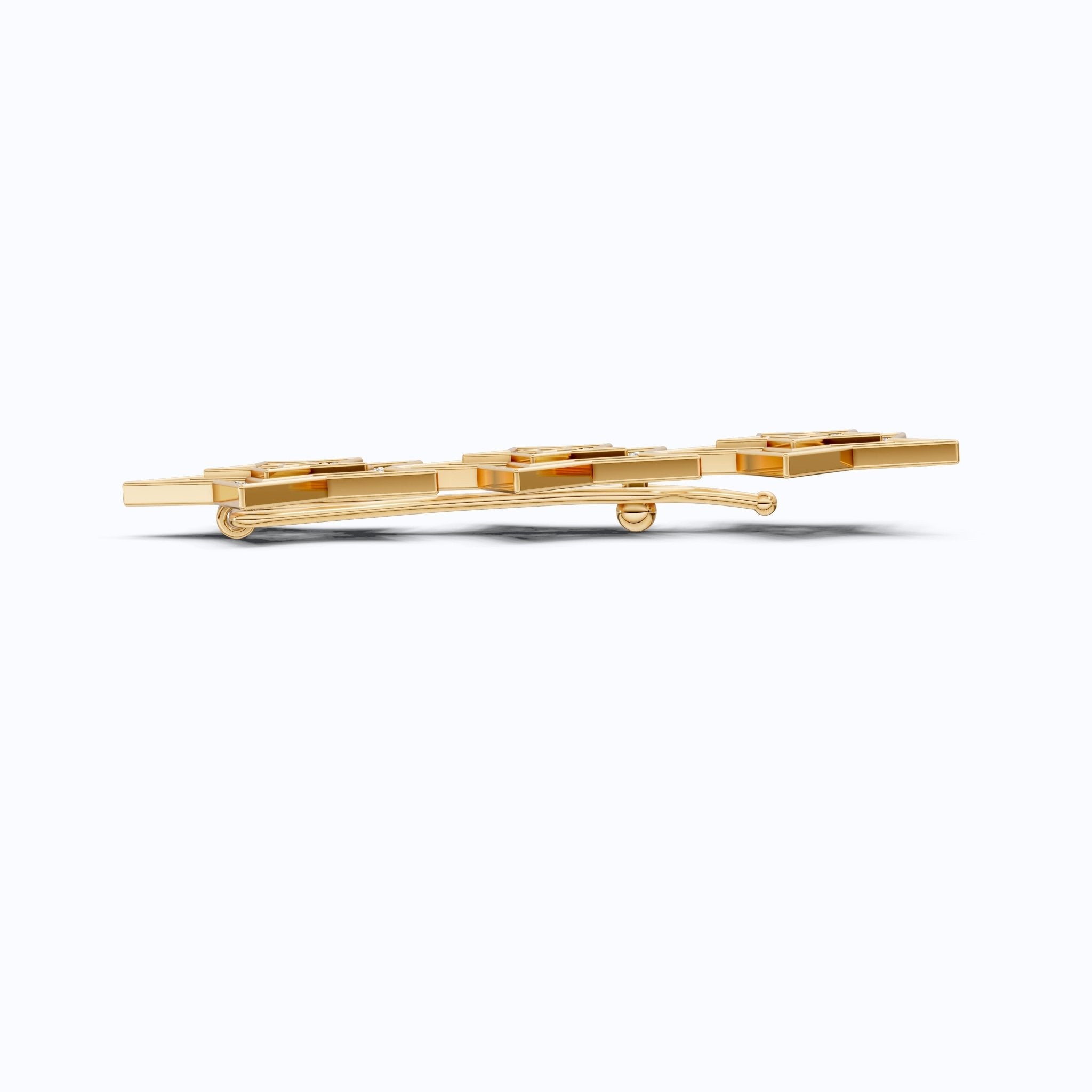 Celestial Triple Star Hair Pin in Lab Diamond or Moissanite – Solid 10k/14k Gold or Sterling Silver Gift for Her, Bridal Hair Jewelry - Shoora Designs