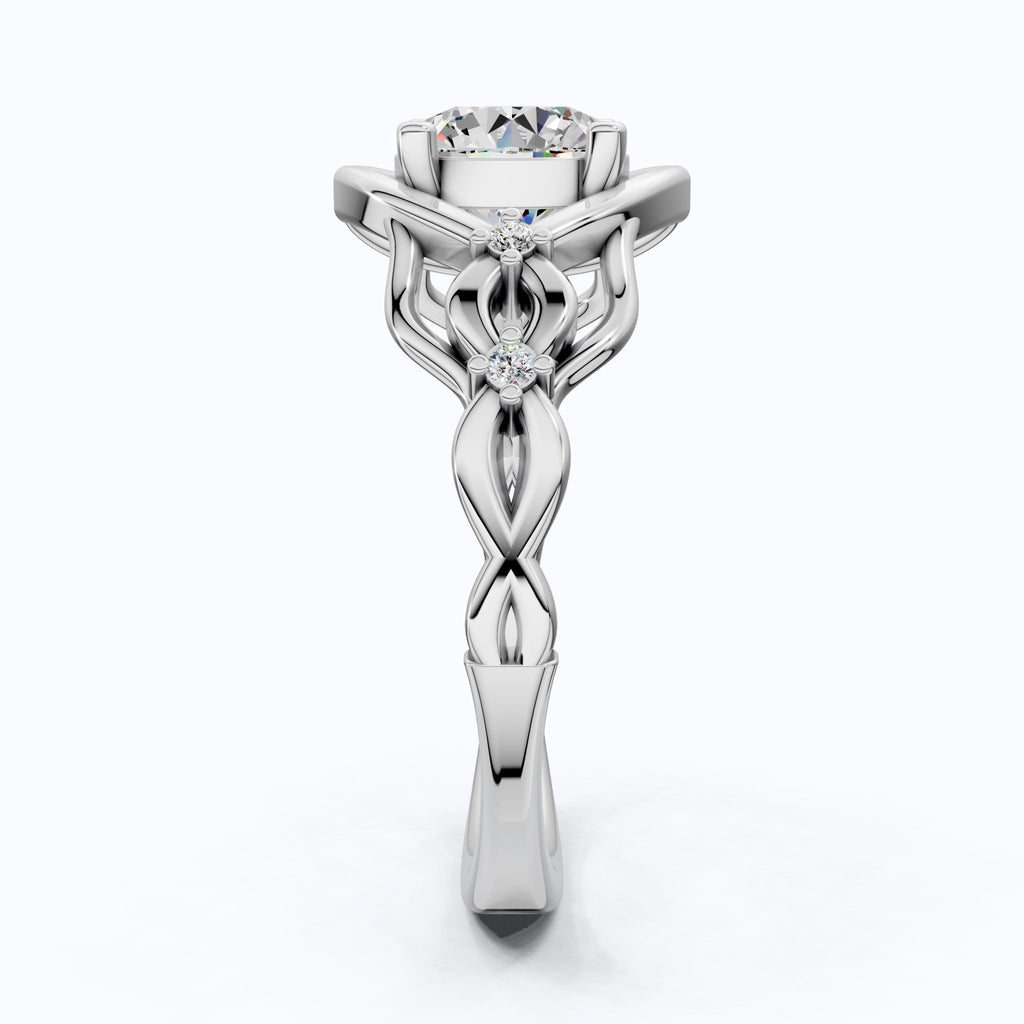 Celtic Knot Solitaire Engagement Ring in Solid 14k Gold/Sterling Silver, 1.34 TCW Round Cut Lab Diamond Antique Ring,Birthday Gift for Women, Everyday Jewelry - Shoora Designs