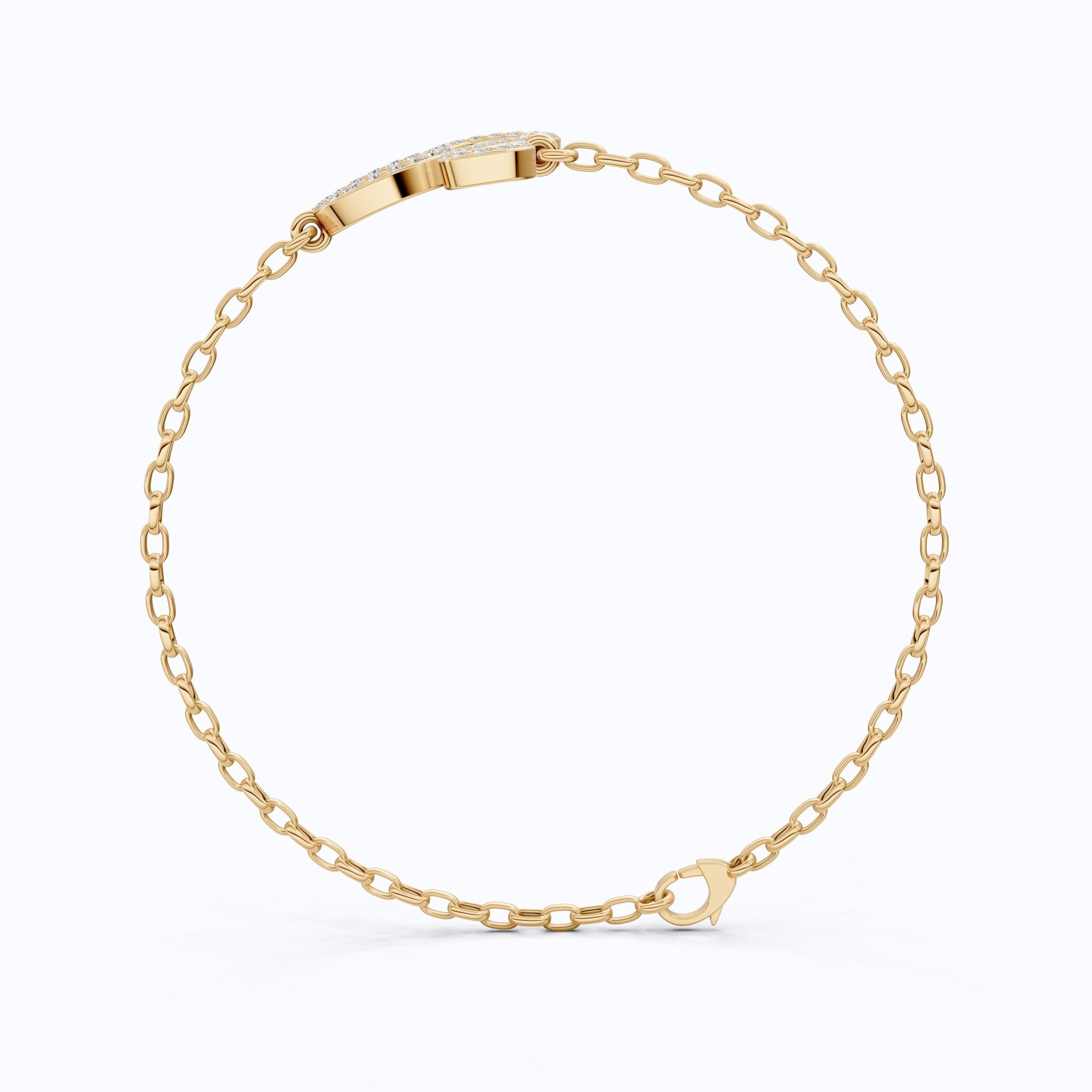 Chic Leo Zodiac Sign Bracelet in 14k Solid Gold, 0.43 TCW Round Cut Lab Grown Diamonds, Stacking Charm, Astrology Gift for Her - Shoora Designs