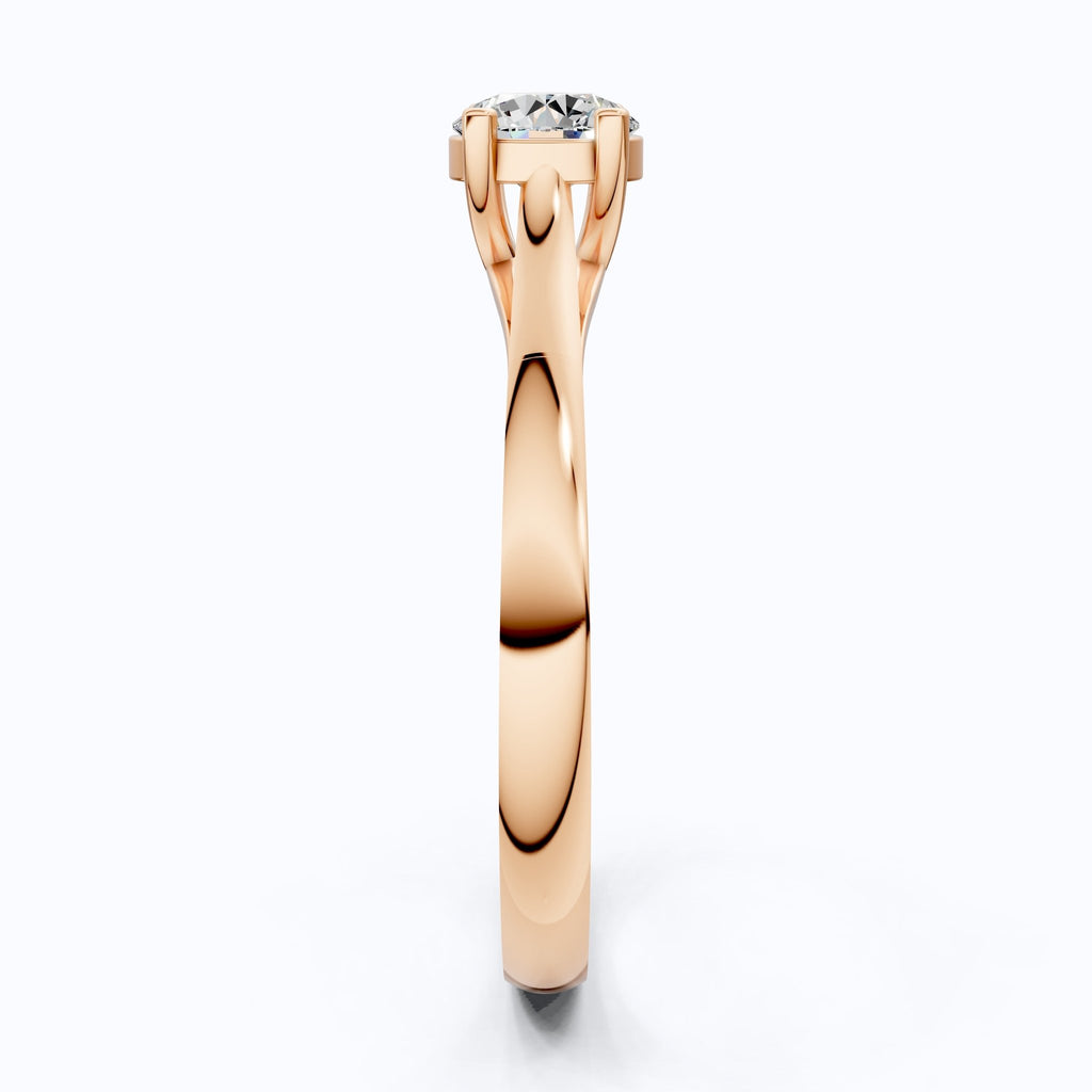 Classic Four Prong Solitaire Engagement Ring in 14K Solid Gold, 0.40 CT Round Cut Lab Created Diamond, Bridal Jewelry, Anniversary Gift For Her - Shoora Designs