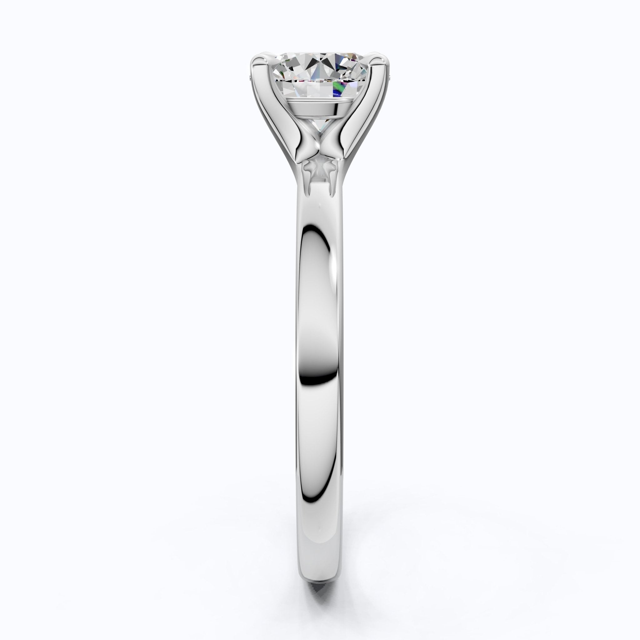 Classic Open Cathedral Shank Solitaire Engagement Ring in 14K Solid Gold ,1.00 CT Round Cut Lab Diamond, Birthday Gift for Women - Shoora Designs