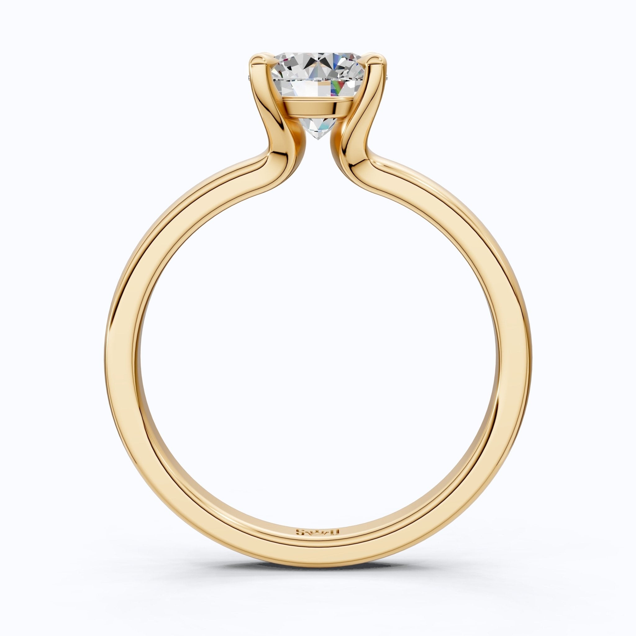 Classic Open Cathedral Shank Solitaire Engagement Ring in 14K Solid Gold ,1.00 CT Round Cut Lab Diamond, Birthday Gift for Women - Shoora Designs