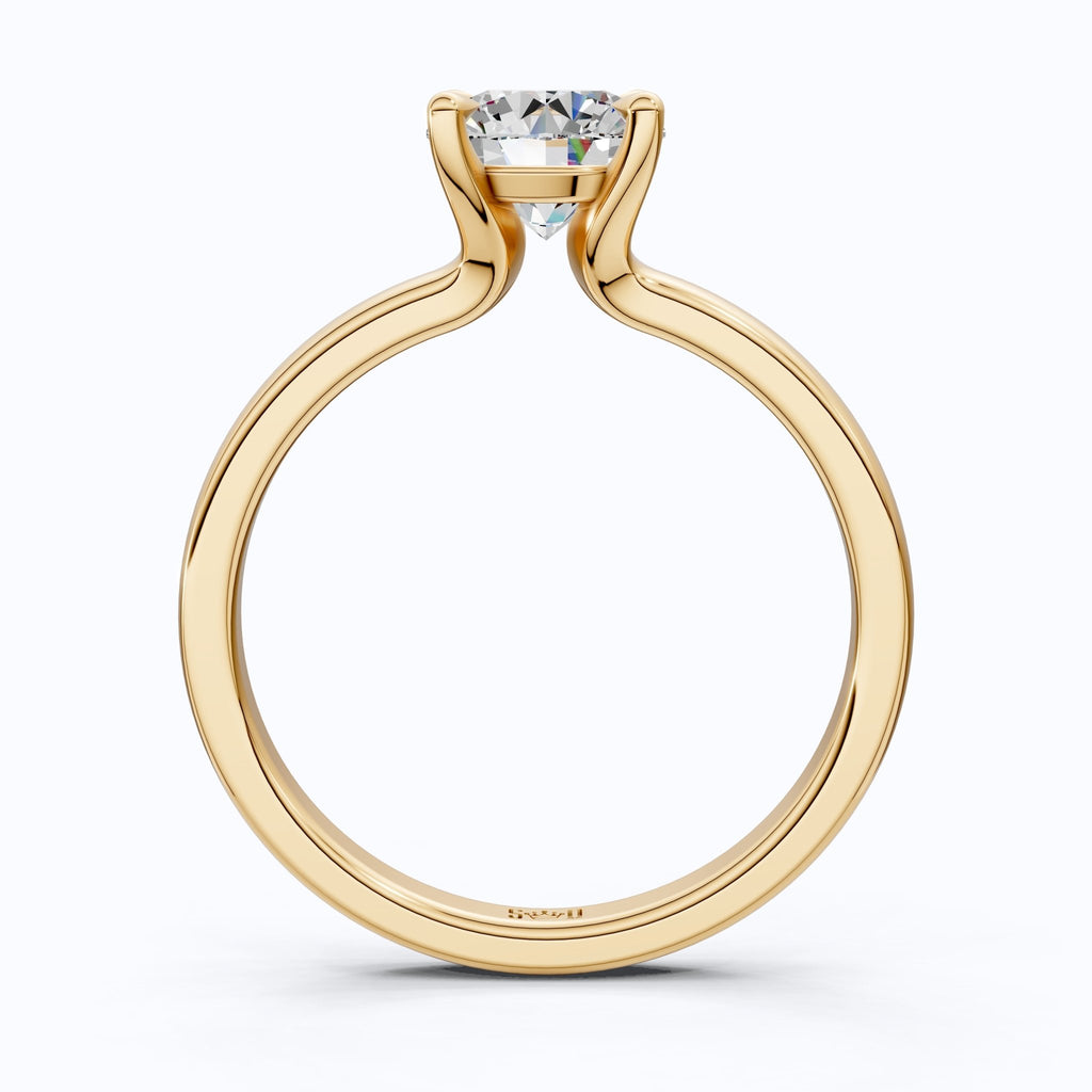 Classic Open Cathedral Shank Solitaire Engagement Ring in 14K Solid Gold ,1.00 CT Round Cut Lab Diamond, Birthday Gift for Women - Shoora Designs
