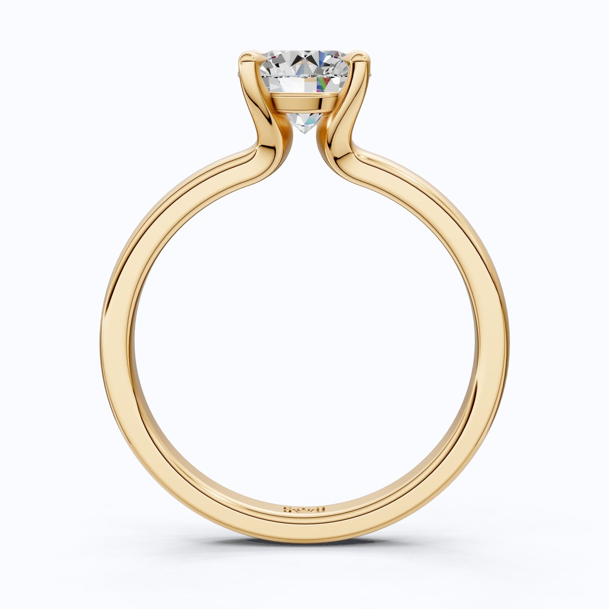 Classic Open Cathedral Shank Solitaire Engagement Ring in 14K Solid Gold ,1.00 CT Round Cut Lab Diamond, Birthday Gift for Women - Shoora Designs