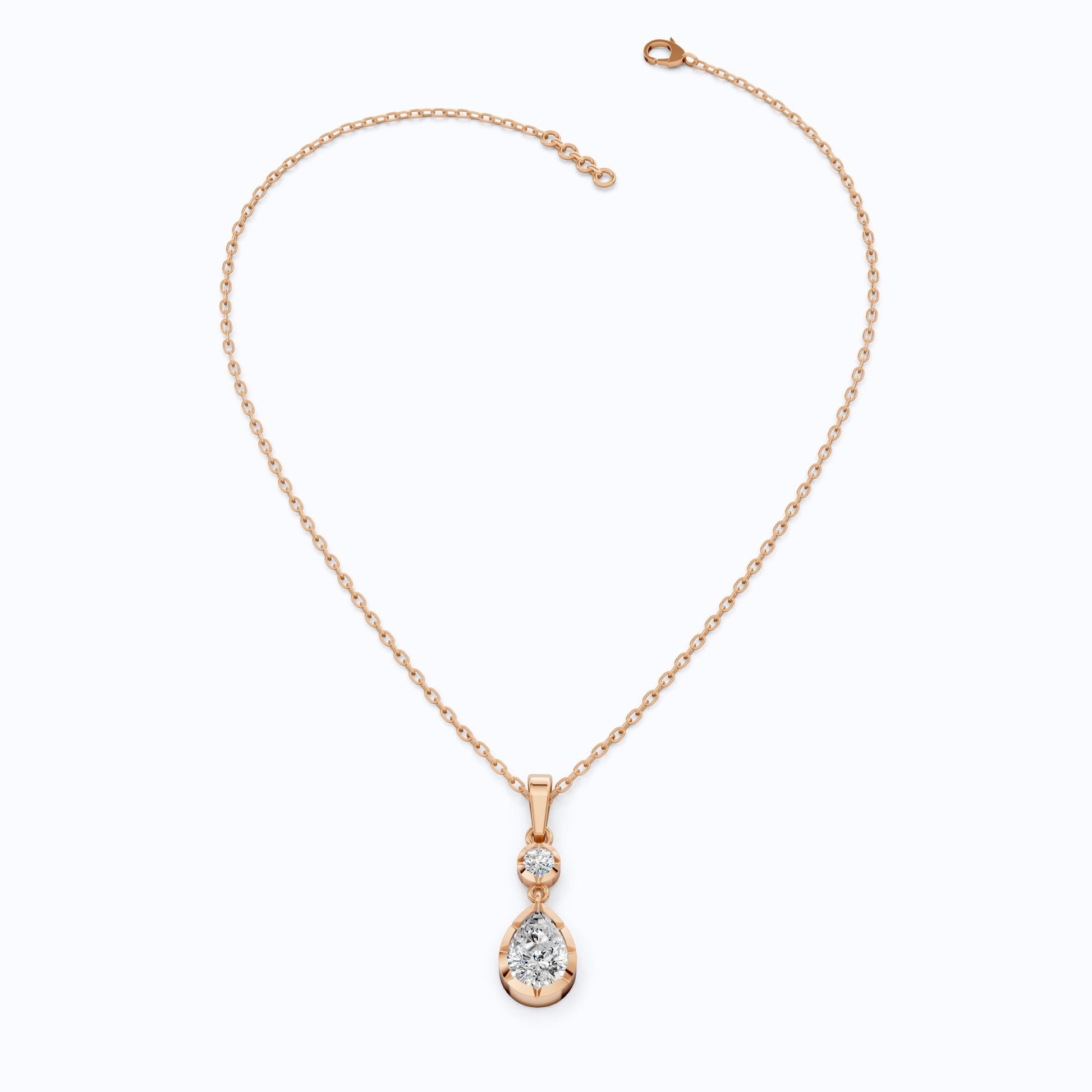 Classic Pear Shape Drop Wedding Pendant in 14k Yellow Gold, 1.00 CT Pear Cut Lab Grown Diamonds, Elegant Bridal Jewelry, Wedding Jewelry Gift for Women - Shoora Designs