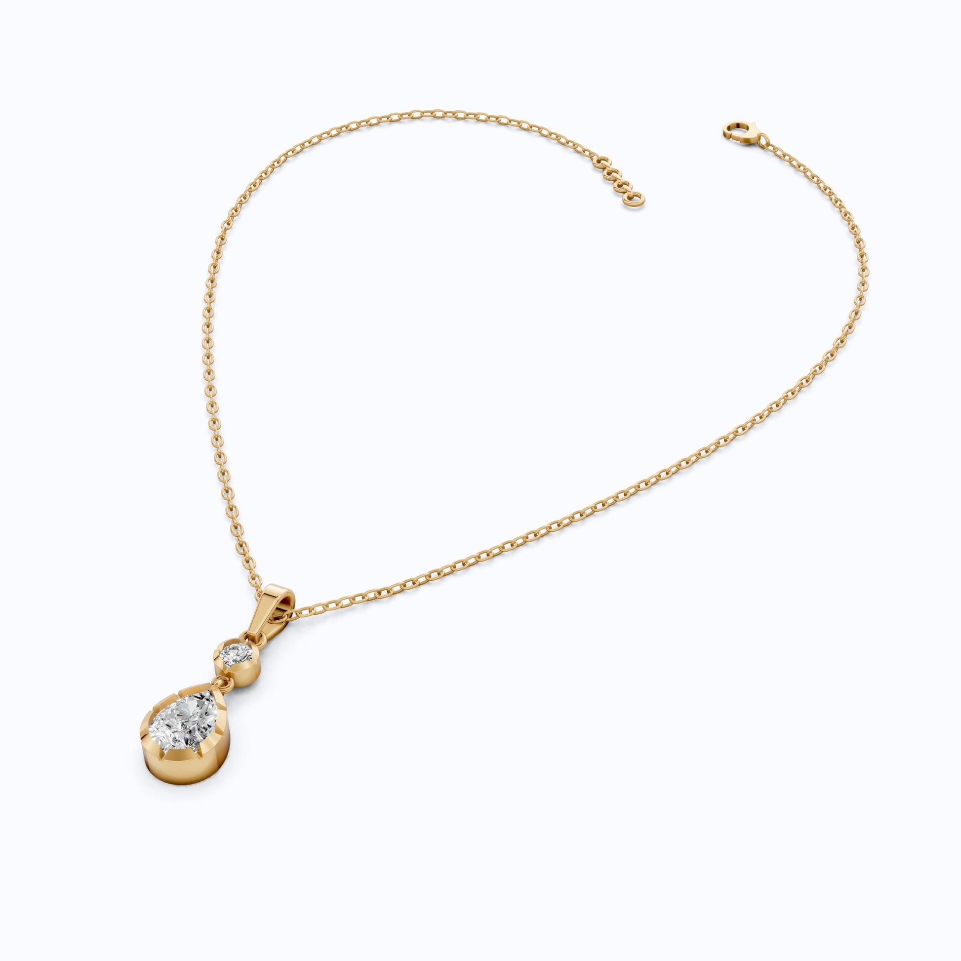 Classic Pear Shape Drop Wedding Pendant in 14k Yellow Gold, 1.00 CT Pear Cut Lab Grown Diamonds, Elegant Bridal Jewelry, Wedding Jewelry Gift for Women - Shoora Designs