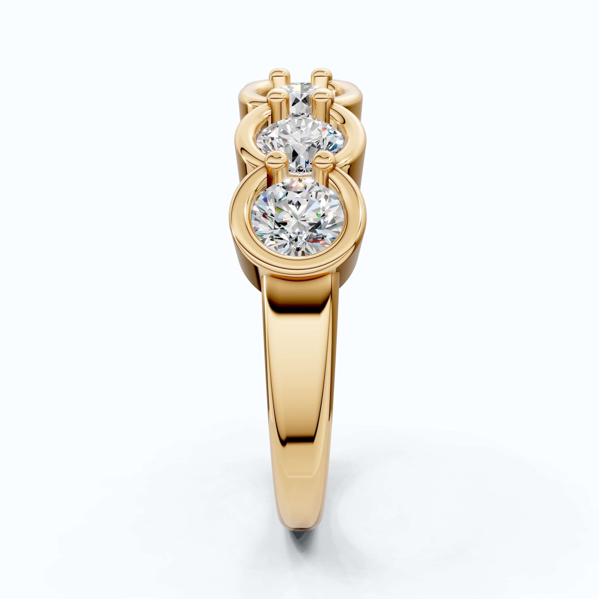 Classic Round Six - Stone Eternity Wedding Band in 14K Solid Gold, 1.50 TCW Round Cut Lab Created Diamonds, Birthday Gift For Her, Everyday Wedding Band - Shoora Designs