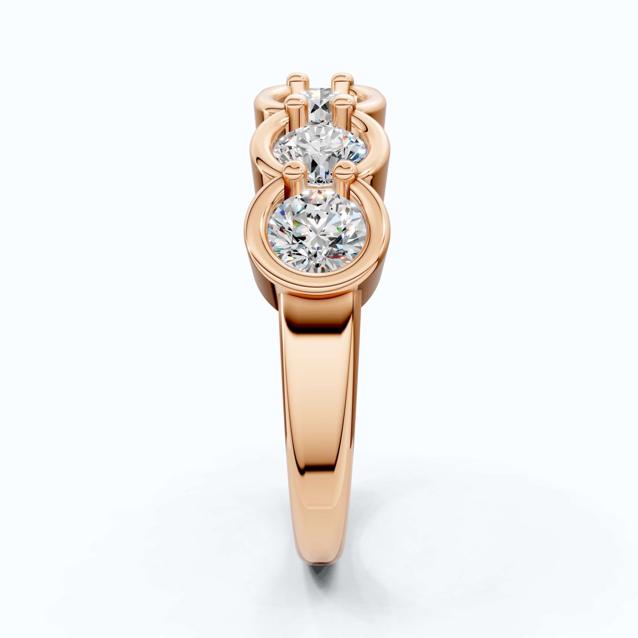 Classic Round Six - Stone Eternity Wedding Band in 14K Solid Gold, 1.50 TCW Round Cut Lab Created Diamonds, Birthday Gift For Her, Everyday Wedding Band - Shoora Designs