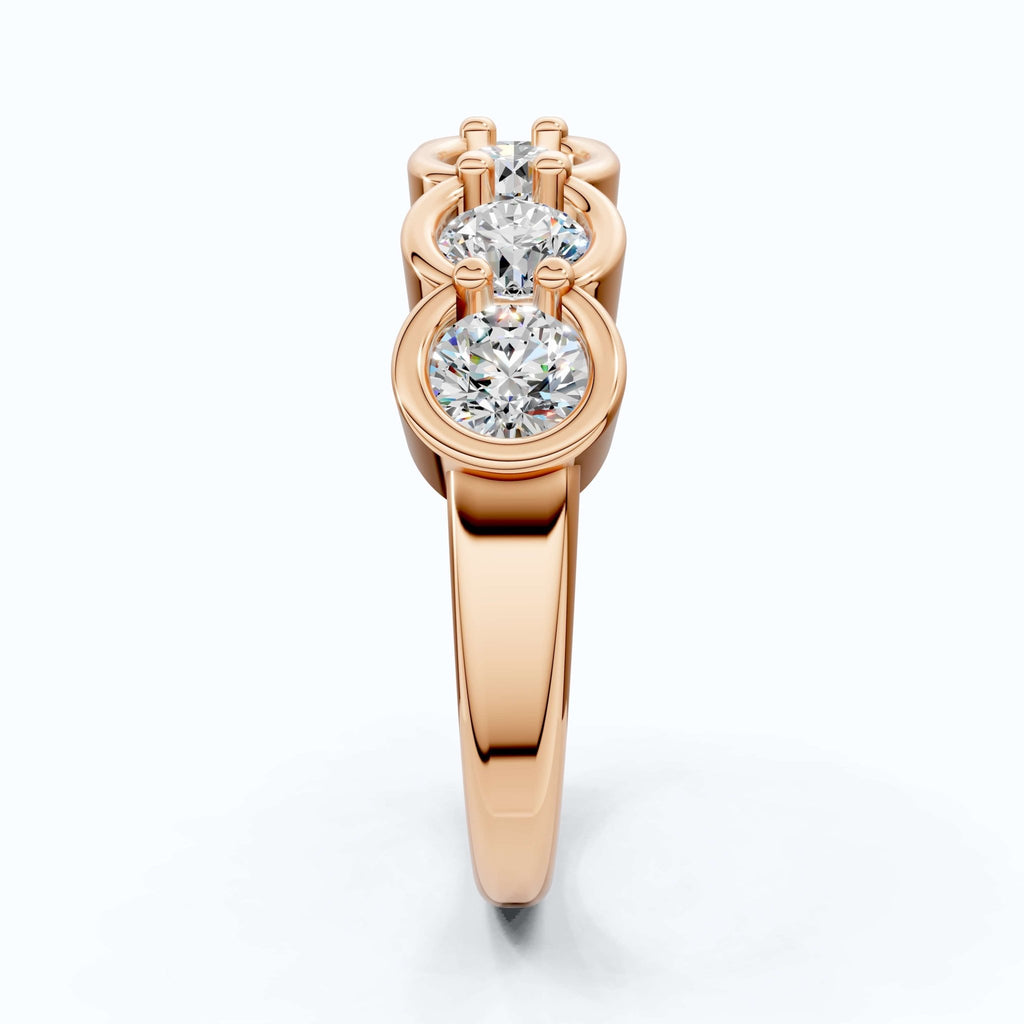 Classic Round Six - Stone Eternity Wedding Band in 14K Solid Gold, 1.50 TCW Round Cut Lab Created Diamonds, Birthday Gift For Her, Everyday Wedding Band - Shoora Designs