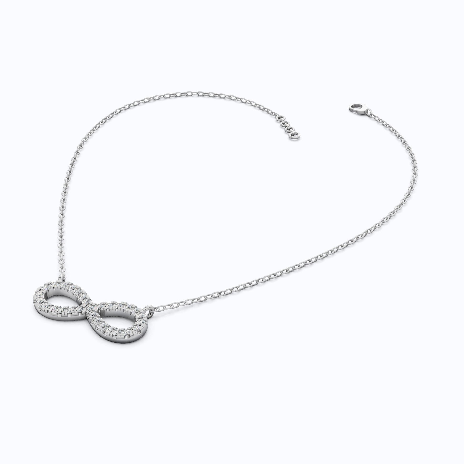 Classic Sideways Infinity Diamond Pendant in 14k Solid Gold, 0.44 TCW Round Cut Lab Grown Diamonds, Wedding Gift for Her, Promise Jewelry - Shoora Designs