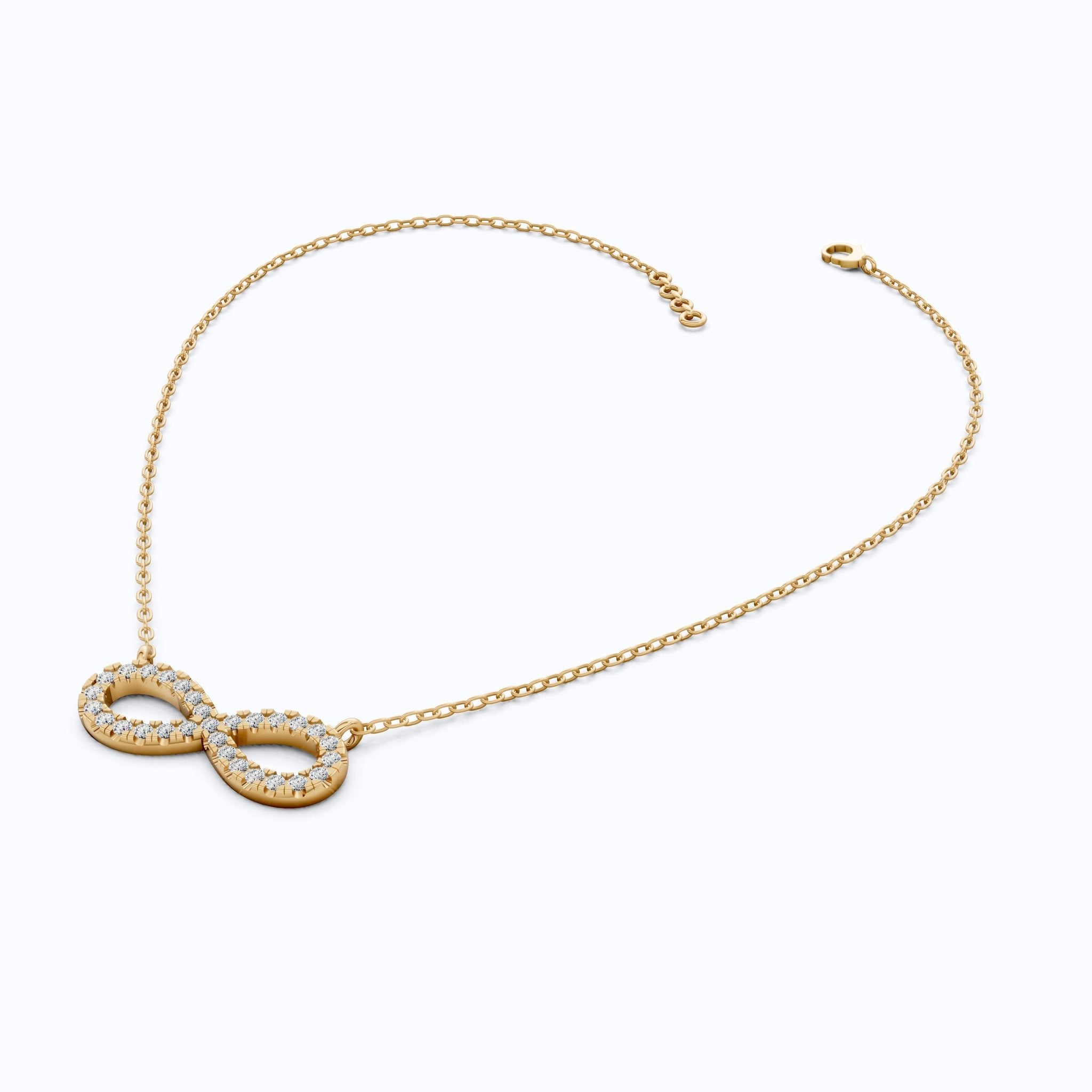 Classic Sideways Infinity Diamond Pendant in 14k Solid Gold, 0.44 TCW Round Cut Lab Grown Diamonds, Wedding Gift for Her, Promise Jewelry - Shoora Designs