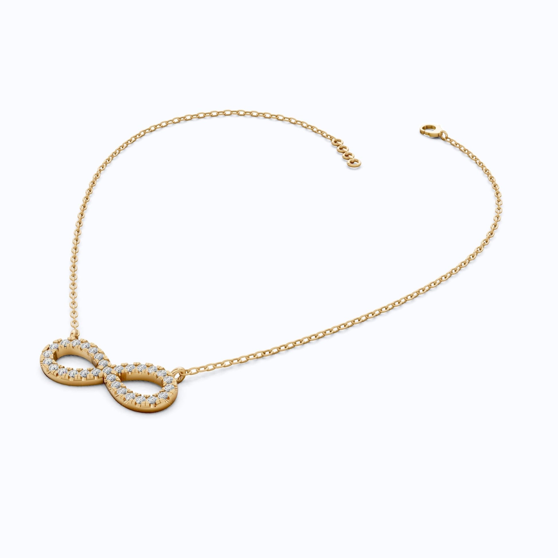 Classic Sideways Infinity Diamond Pendant in 14k Solid Gold, 0.44 TCW Round Cut Lab Grown Diamonds, Wedding Gift for Her, Promise Jewelry - Shoora Designs