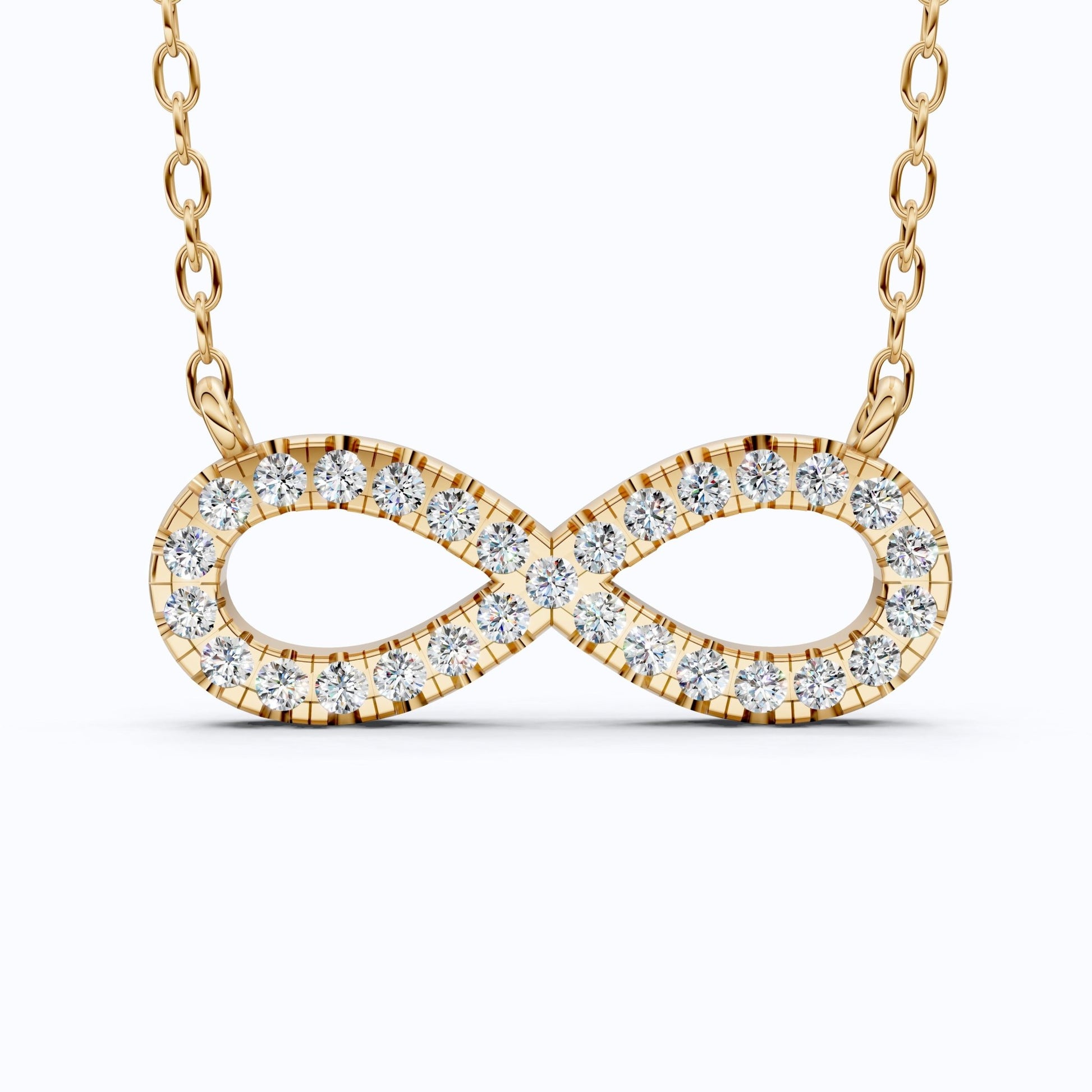 Classic Sideways Infinity Diamond Pendant in 14k Solid Gold, 0.44 TCW Round Cut Lab Grown Diamonds, Wedding Gift for Her, Promise Jewelry - Shoora Designs