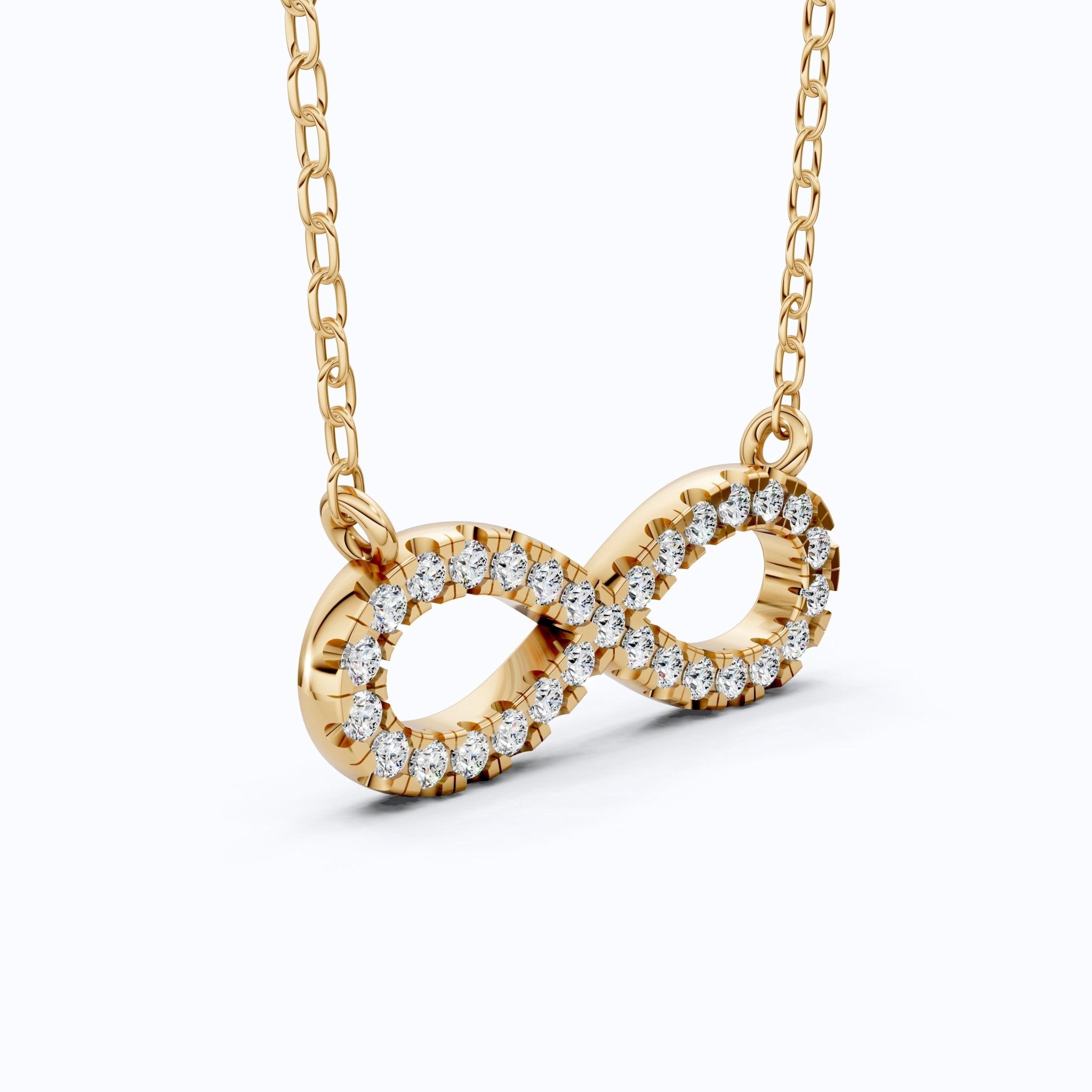 Classic Sideways Infinity Diamond Pendant in 14k Solid Gold, 0.44 TCW Round Cut Lab Grown Diamonds, Wedding Gift for Her, Promise Jewelry - Shoora Designs