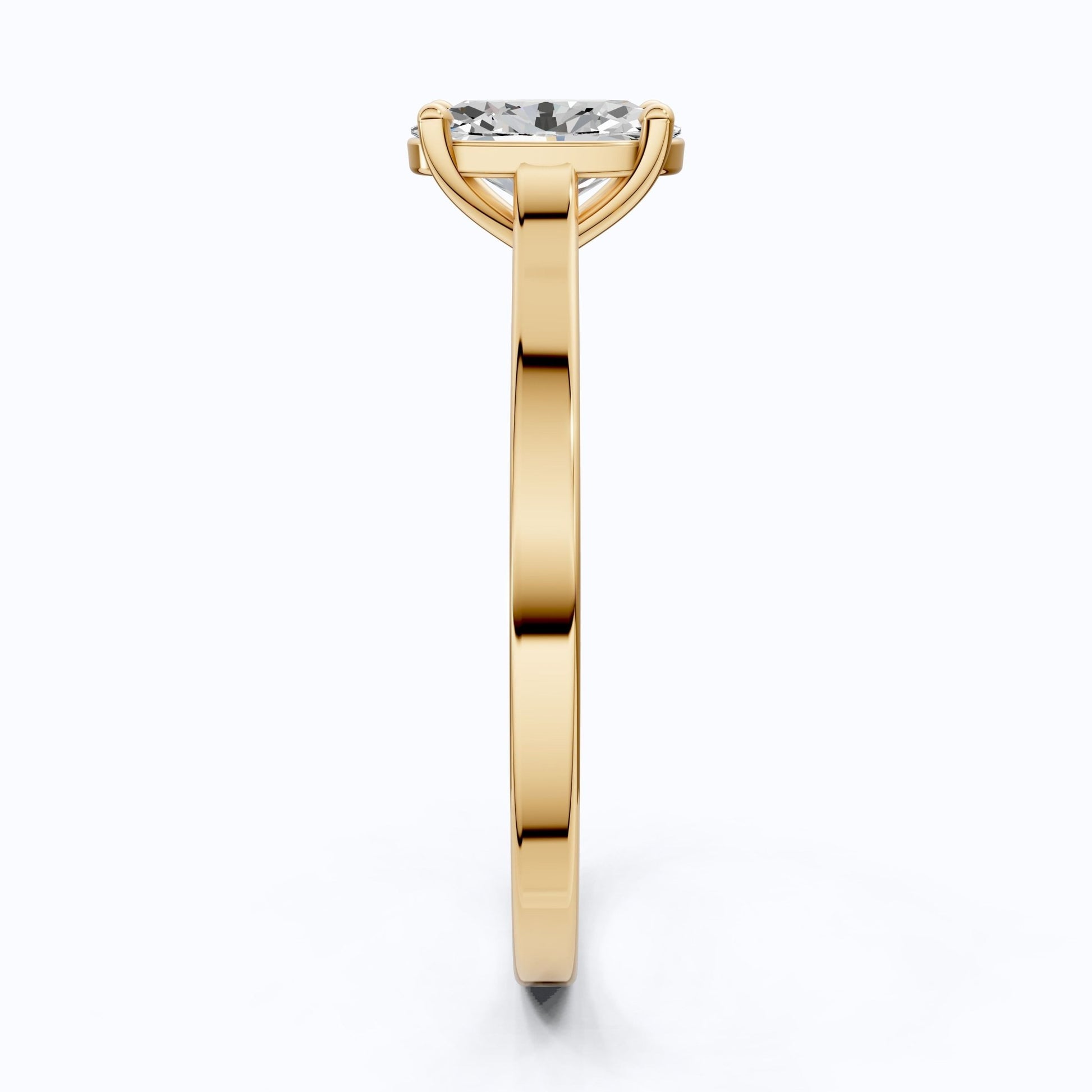 Classic Solitaire Engagement Ring in 14K Solid Gold, 0.50 CT Oval Cut Lab Grown Diamond, Promise Ring, Anniversary Gift for Wife, Everyday Ring - Shoora Designs