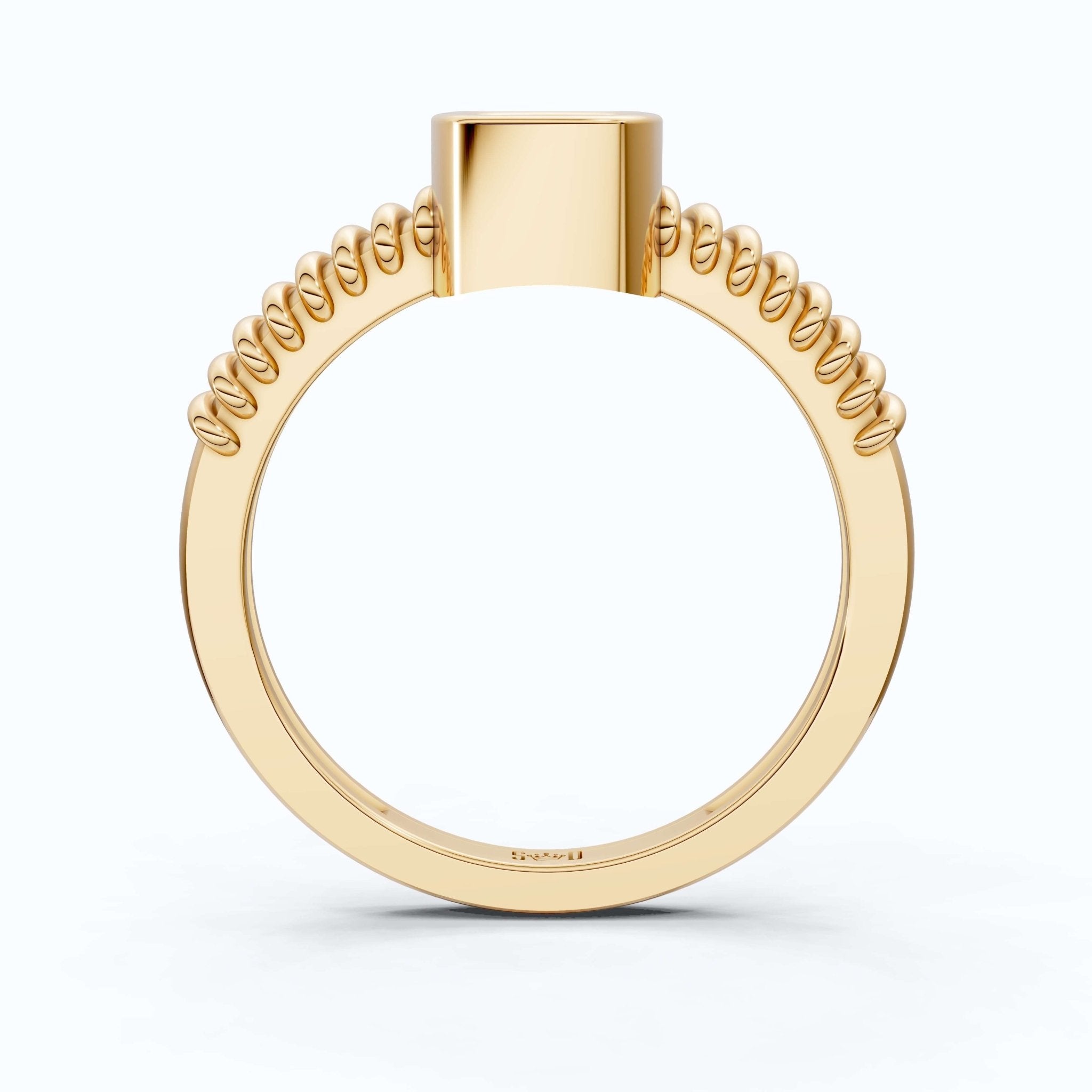 Cluster Oval Pavé Textured Band Engagement Ring in 14k Solid Gold, 0.08 TCW Round Cut Lab grown diamonds, Promise Ring, Wedding Gift for Her - Shoora Designs