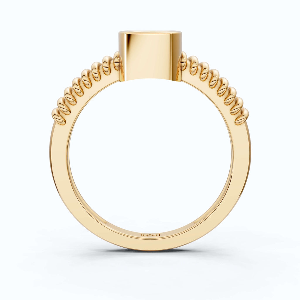 Cluster Oval Pavé Textured Band Engagement Ring in 14k Solid Gold, 0.08 TCW Round Cut Lab grown diamonds, Promise Ring, Wedding Gift for Her - Shoora Designs