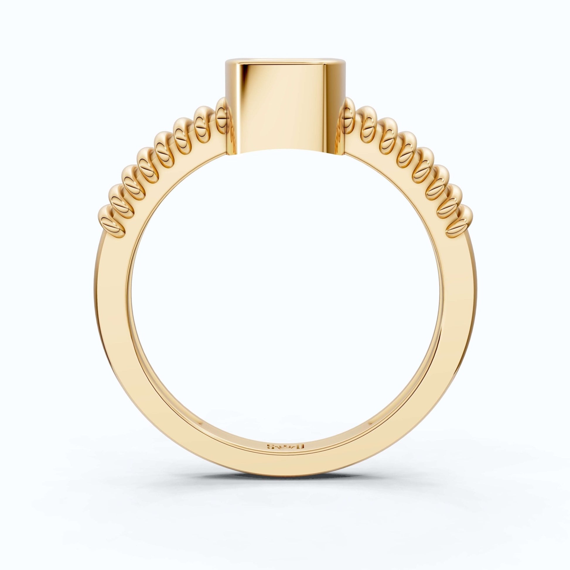 Cluster Oval Pavé Textured Band Engagement Ring in 14k Solid Gold, 0.08 TCW Round Cut Lab grown diamonds, Promise Ring, Wedding Gift for Her - Shoora Designs