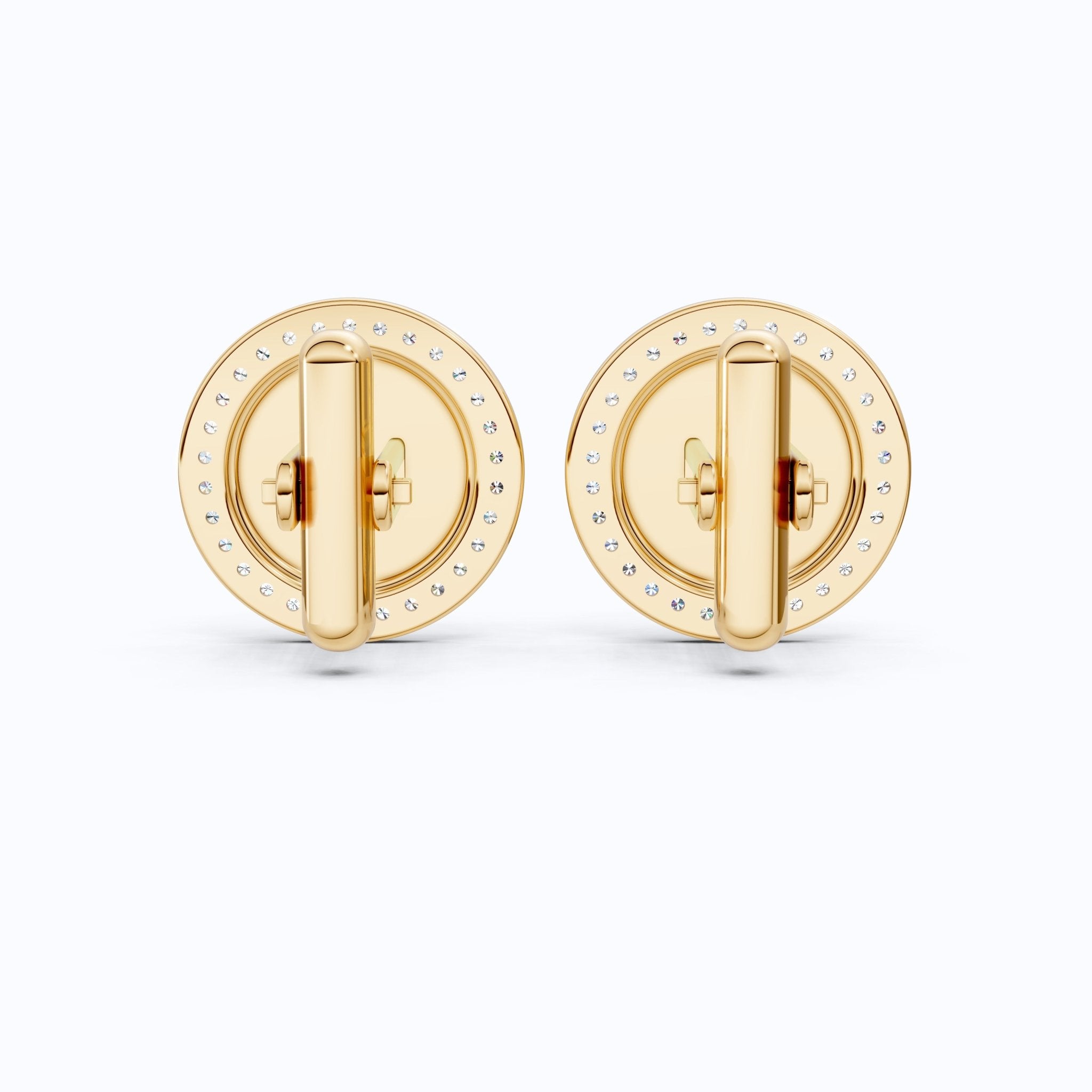 Crown Motif Diamond Cufflinks 14K Solid Gold, 0.48 TCW Lab Diamonds, Designer Men's Accessory, Luxury Gift for Him, Wedding Gift - Shoora Designs