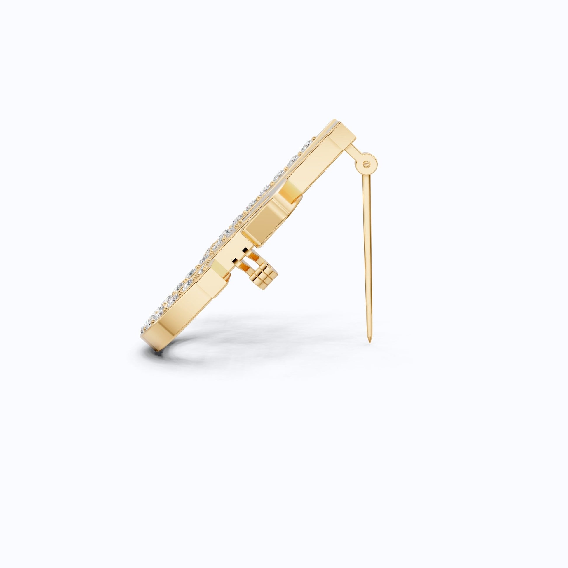 Custom Elegant NG Letter Diamond Brooch in 14K Rose Gold, Monogram Pin, Luxury Personalized Gift for Her/Him, Wedding Accessories - Shoora Designs