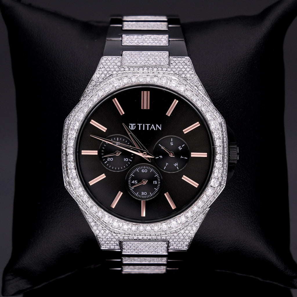 Customized Diamond Watch, Stainless Steel Strap Watch For Men, Handmade Fine Jewelry For Him - Shoora Designs