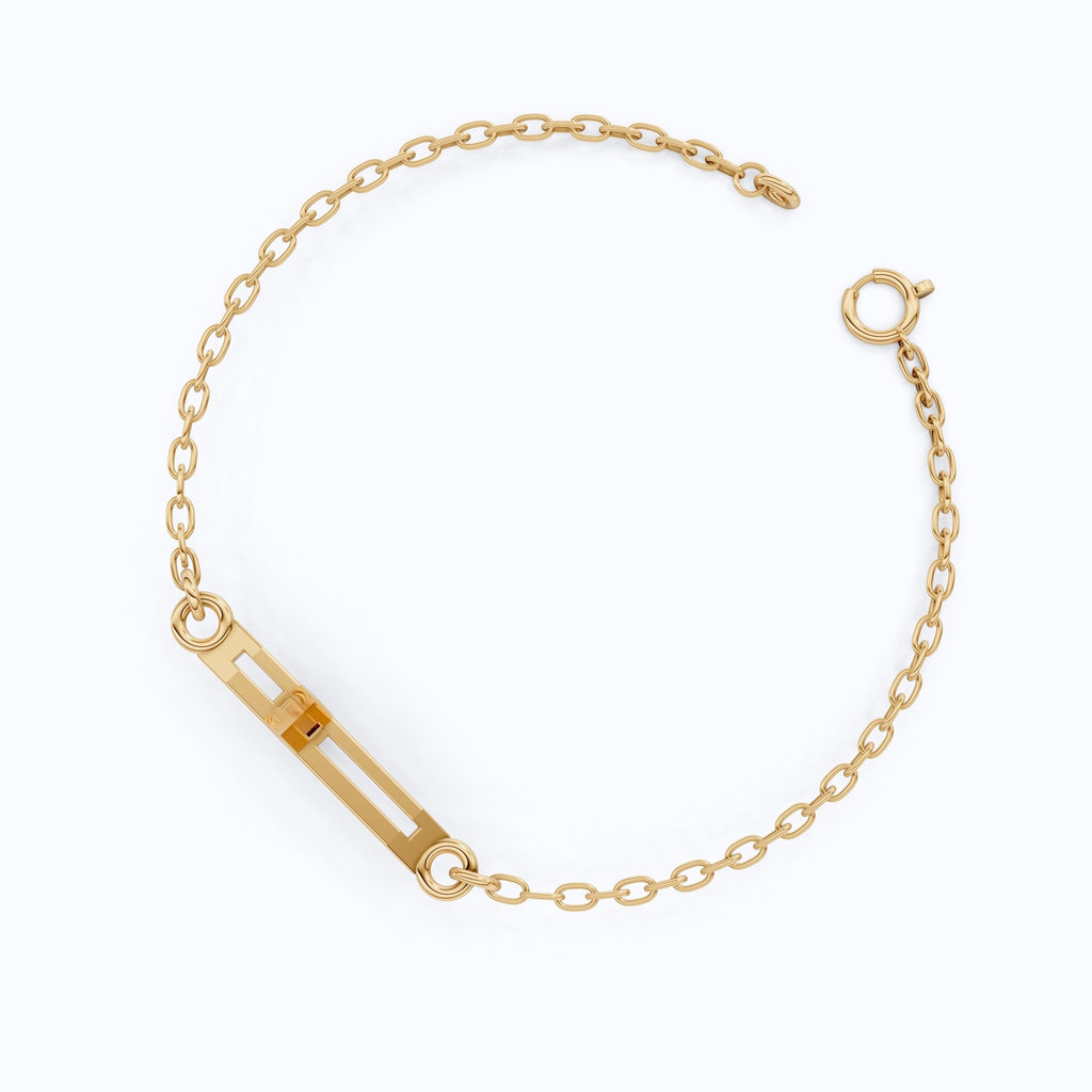 Dainty Arrow Tip Cross Chain Bracelet in 14K Solid Gold, 0.06 TCW Round Cut Lab Created Diamonds, Christian Bracelet, Christmas Gift for Her - Shoora Designs