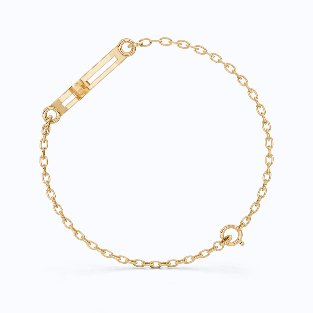 Dainty Arrow Tip Cross Chain Bracelet in 14K Solid Gold, 0.06 TCW Round Cut Lab Created Diamonds, Christian Bracelet, Christmas Gift for Her - Shoora Designs