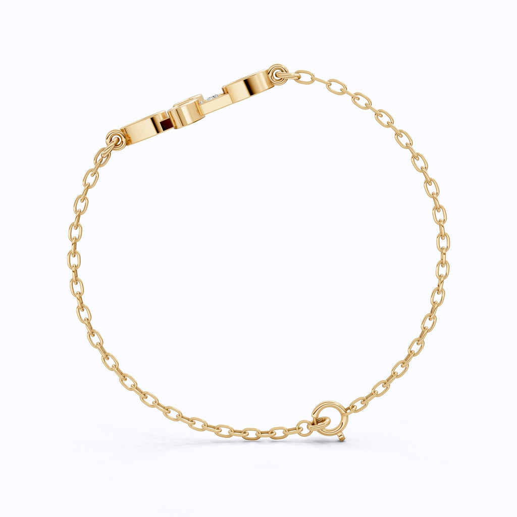 Dainty pear petal cross Chain bracelet in 14K Solid Gold, 0.60 Pear Cut Lab Created Diamonds, Everyday Bracelet, Religious Gift for Her - Shoora Designs