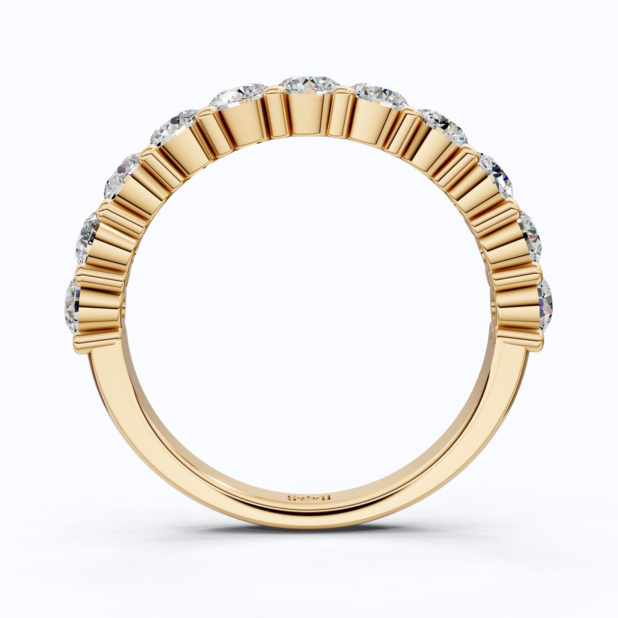 Dainty Prong Set Diamond Wedding Band in 14K Solid Gold, 1.10 TCW Round Cut Lab Grown Diamonds, Bridal Gift, Promise Jewelry - Shoora Designs