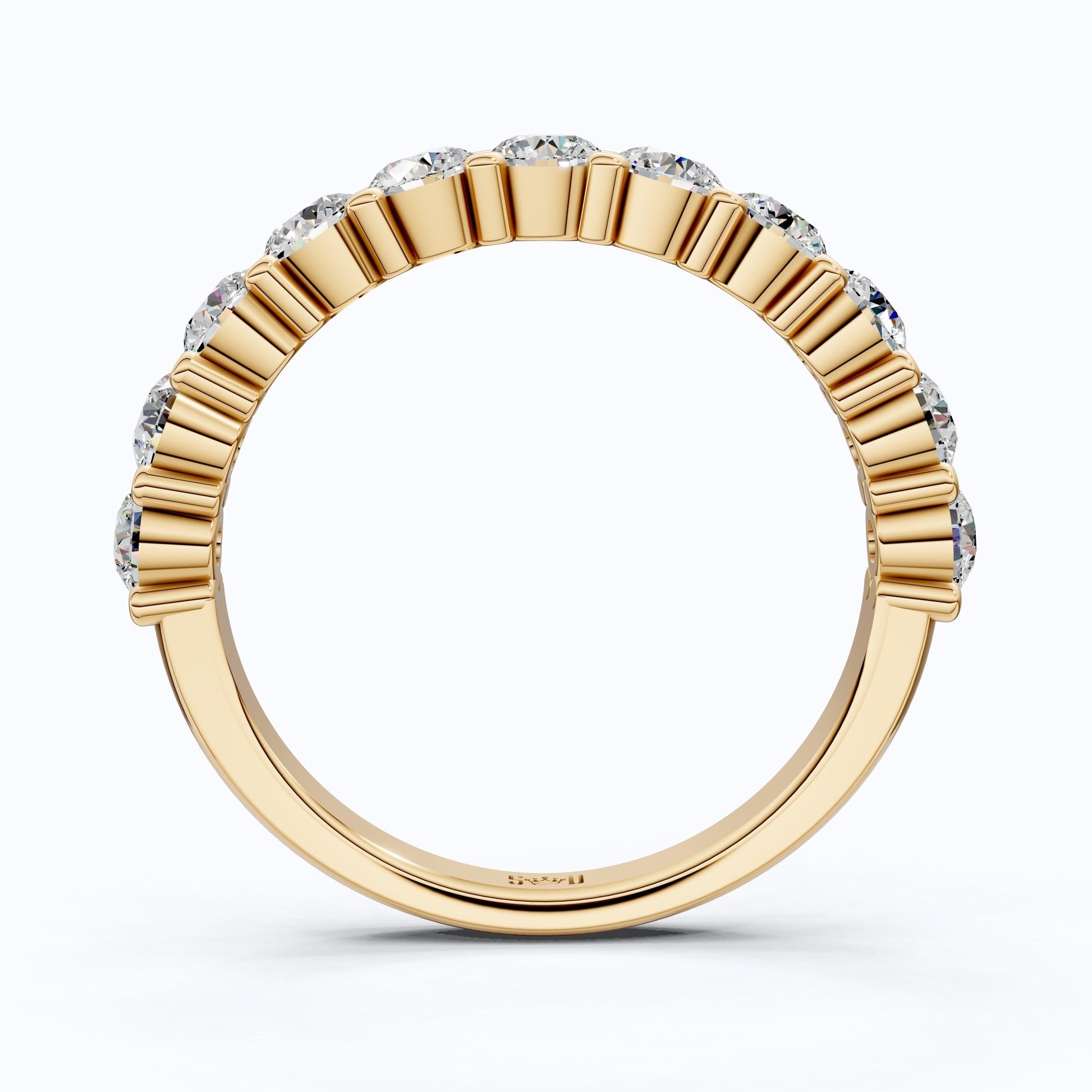 Dainty Prong Set Diamond Wedding Band in 14K Solid Gold, 1.10 TCW Round Cut Lab Grown Diamonds, Bridal Gift, Promise Jewelry - Shoora Designs