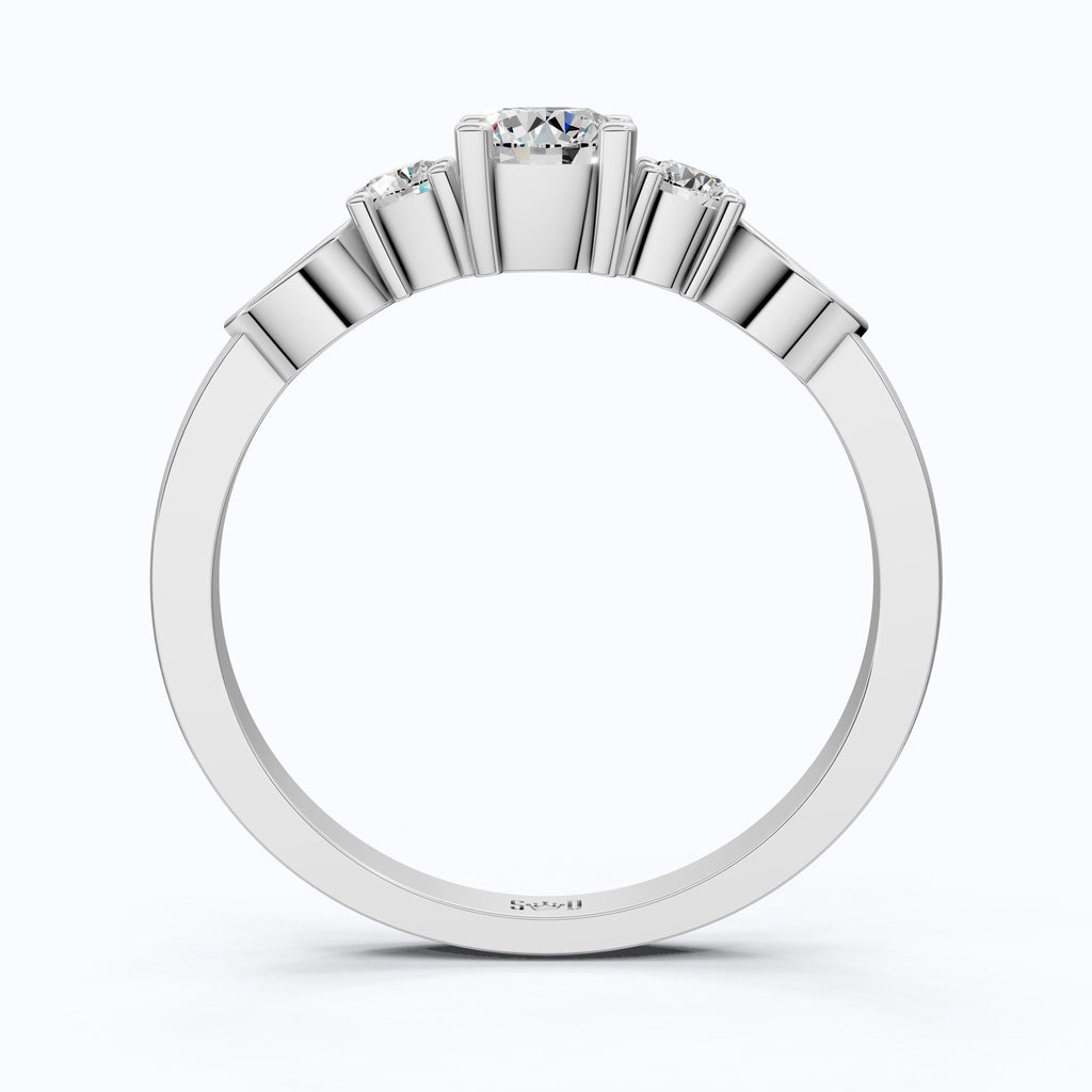 Dainty Round Cluster Casual Engagement Ring in 14K Solid Gold, 0.47 TCW Round Cut Lab Created Diamonds, Birthday Gift For Her, Daily Wear Ring - Shoora Designs