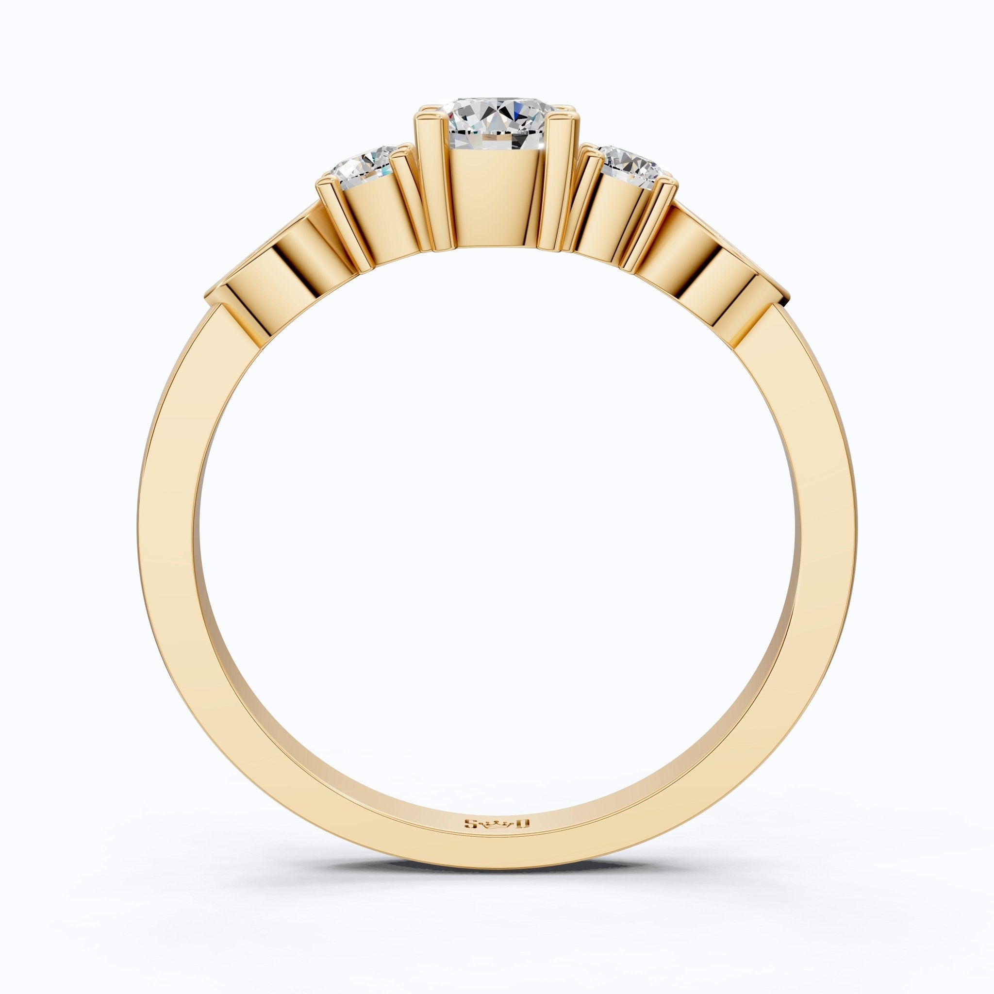 Dainty Round Cluster Casual Engagement Ring in 14K Solid Gold, 0.47 TCW Round Cut Lab Created Diamonds, Birthday Gift For Her, Daily Wear Ring - Shoora Designs