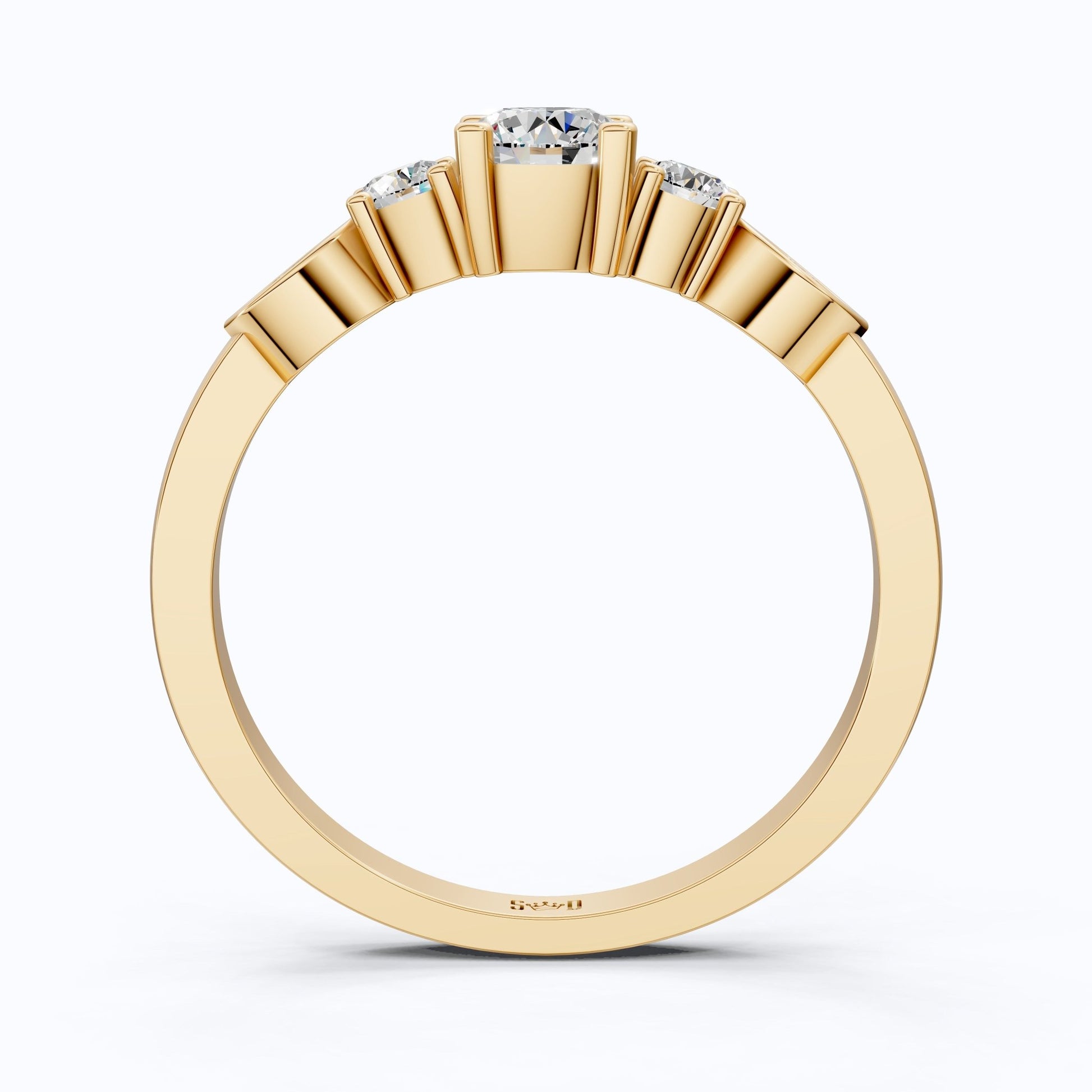 Dainty Round Cluster Casual Engagement Ring in 14K Solid Gold, 0.47 TCW Round Cut Lab Created Diamonds, Birthday Gift For Her, Daily Wear Ring - Shoora Designs