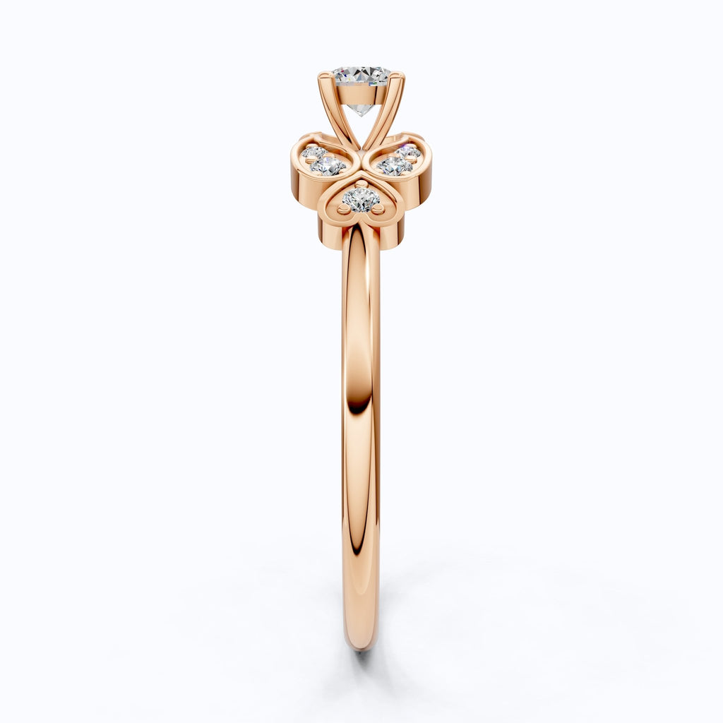Elegant Floral Cluster Engagement Ring in 14K Solid Gold, 0.18 TCW Round Cut Lab Grown Diamonds, Promise Ring, Gift For Her - Shoora Designs