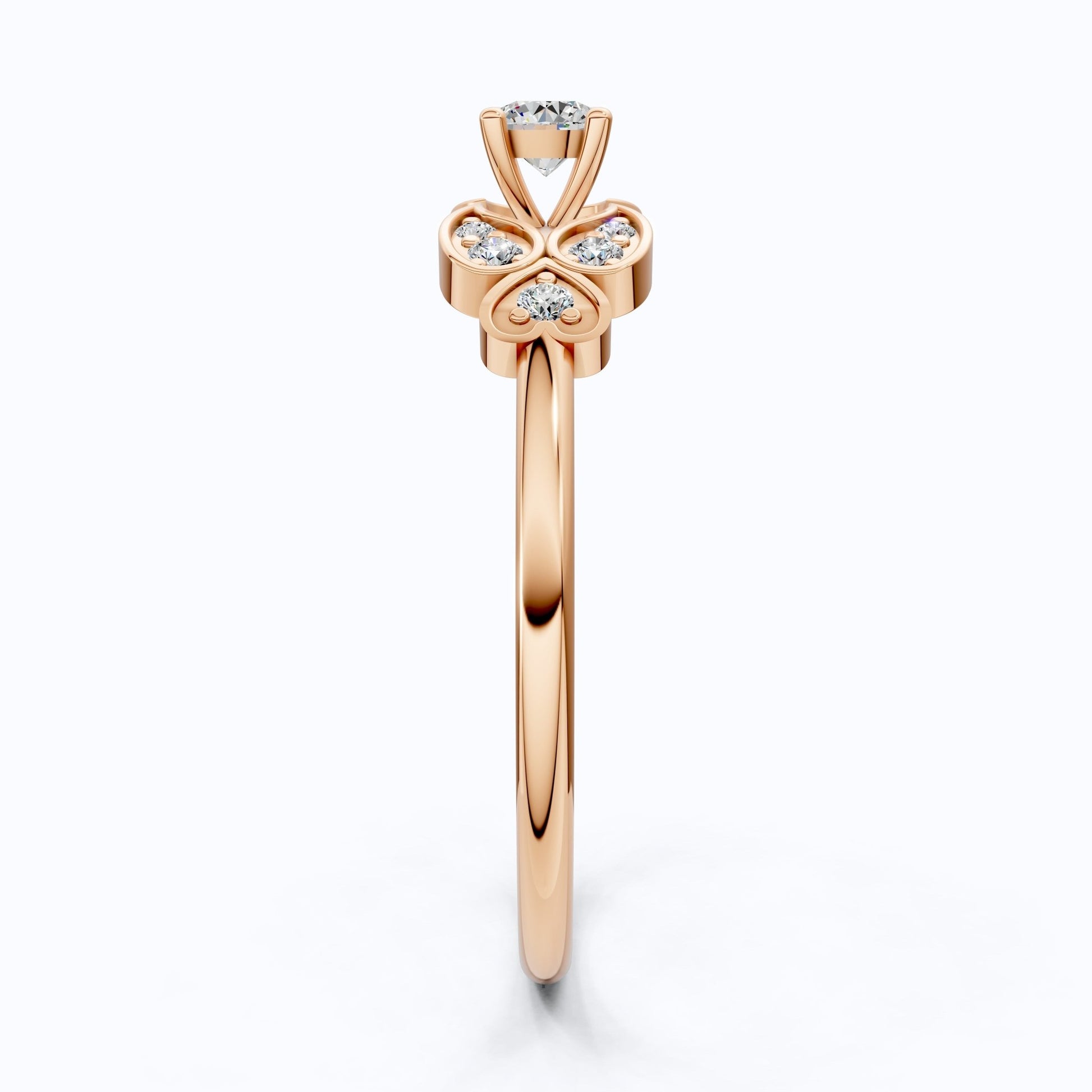 Elegant Floral Cluster Engagement Ring in 14K Solid Gold, 0.18 TCW Round Cut Lab Grown Diamonds, Promise Ring, Gift For Her - Shoora Designs