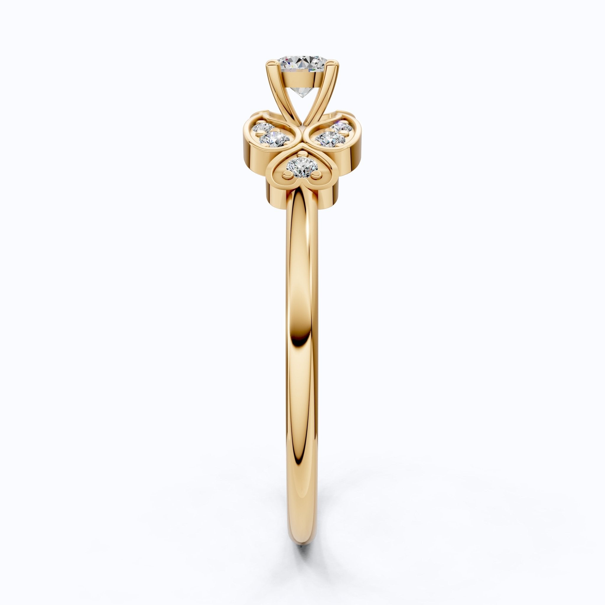 Elegant Floral Cluster Engagement Ring in 14K Solid Gold, 0.18 TCW Round Cut Lab Grown Diamonds, Promise Ring, Gift For Her - Shoora Designs