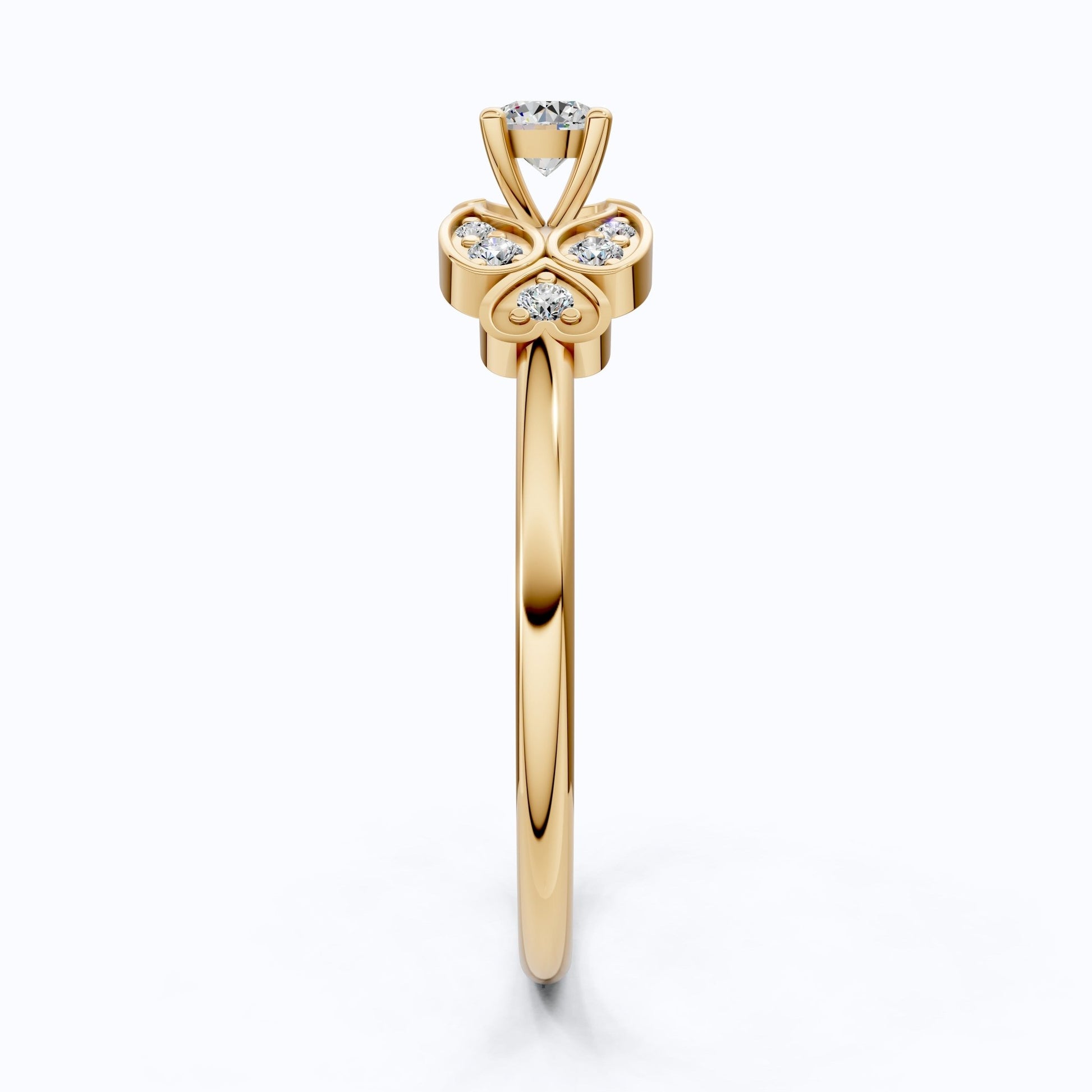 Elegant Floral Cluster Engagement Ring in 14K Solid Gold, 0.18 TCW Round Cut Lab Grown Diamonds, Promise Ring, Gift For Her - Shoora Designs