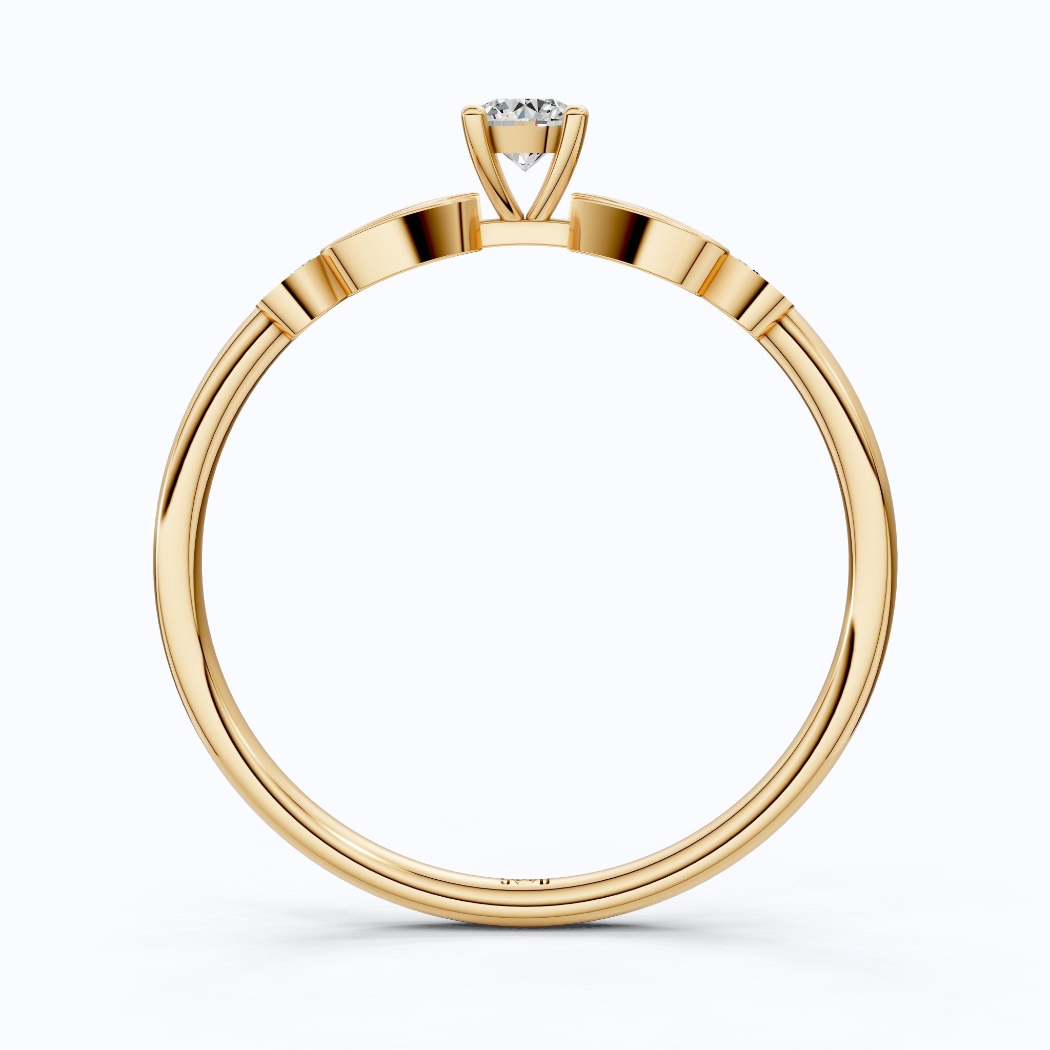 Elegant Floral Cluster Engagement Ring in 14K Solid Gold, 0.18 TCW Round Cut Lab Grown Diamonds, Promise Ring, Gift For Her - Shoora Designs