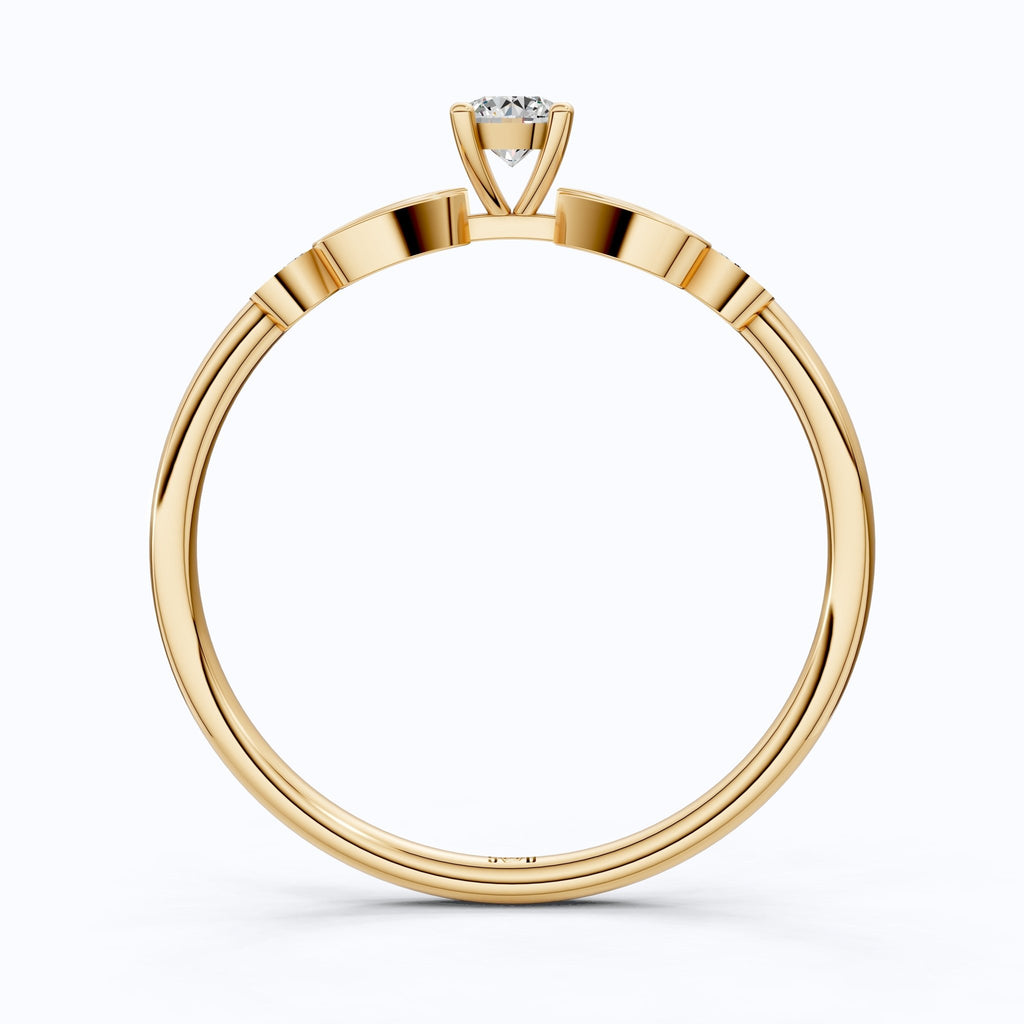 Elegant Floral Cluster Engagement Ring in 14K Solid Gold, 0.18 TCW Round Cut Lab Grown Diamonds, Promise Ring, Gift For Her - Shoora Designs