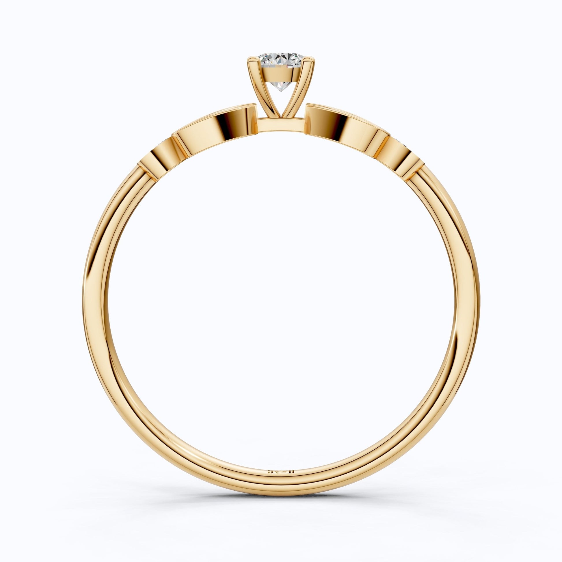 Elegant Floral Cluster Engagement Ring in 14K Solid Gold, 0.18 TCW Round Cut Lab Grown Diamonds, Promise Ring, Gift For Her - Shoora Designs