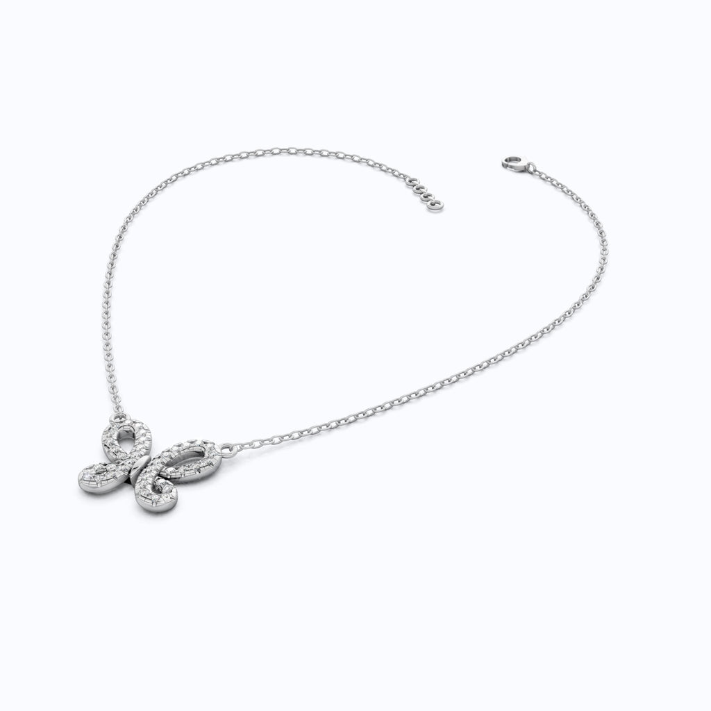 Elegant Pave Butterfly Diamond Pendant in 14k Solid Gold, 0.38 TCW Round Cut Lab Grown Diamonds, Romantic Gift for Her, Everyday Pendant - Shoora Designs