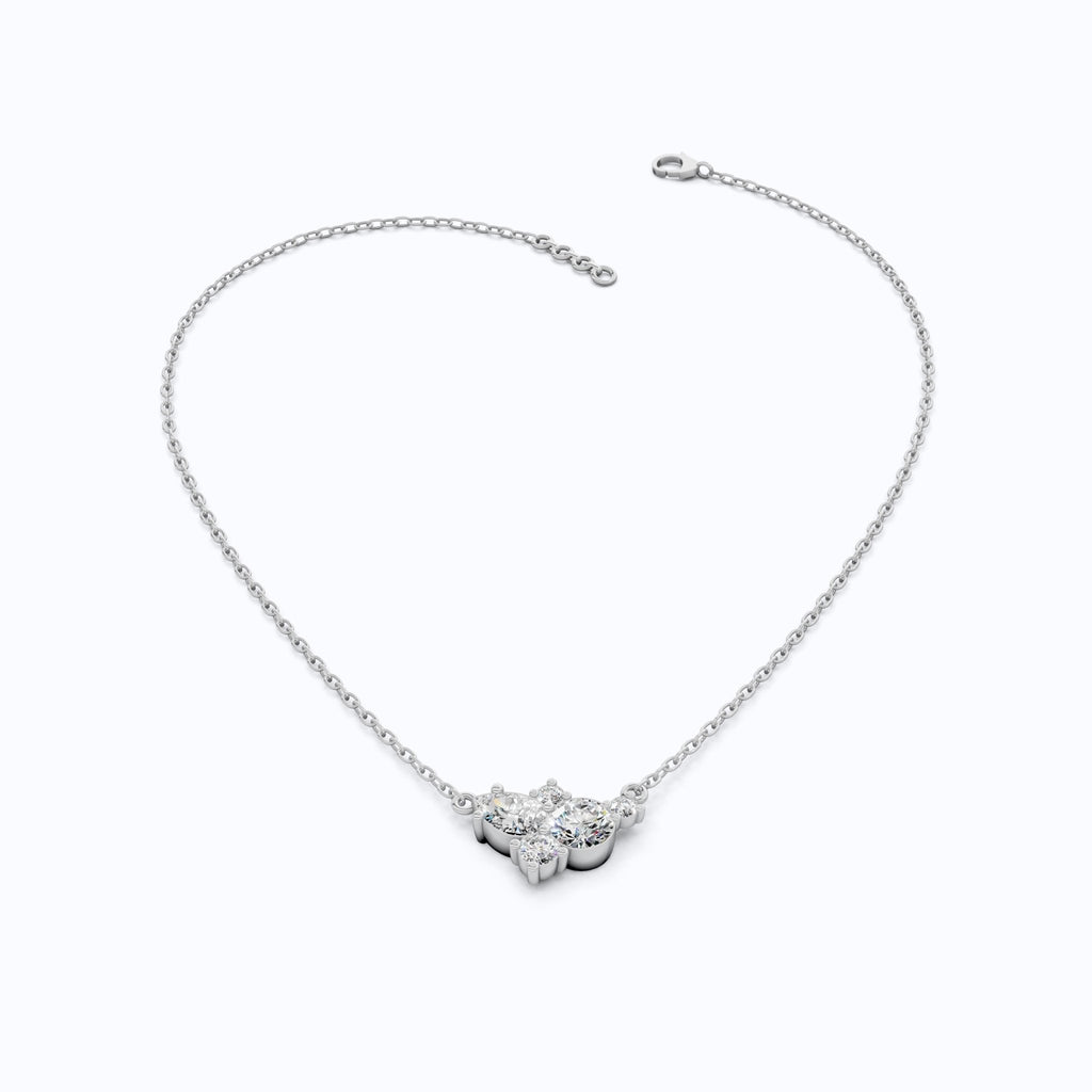 Elegant Pear & Round Multi - Stone Pendant in 14K Solid Gold, 1.12 TCW Pear/Round Cut Lab Grown Diamonds, Bridal Jewelry, Wedding Gift for Her - Shoora Designs