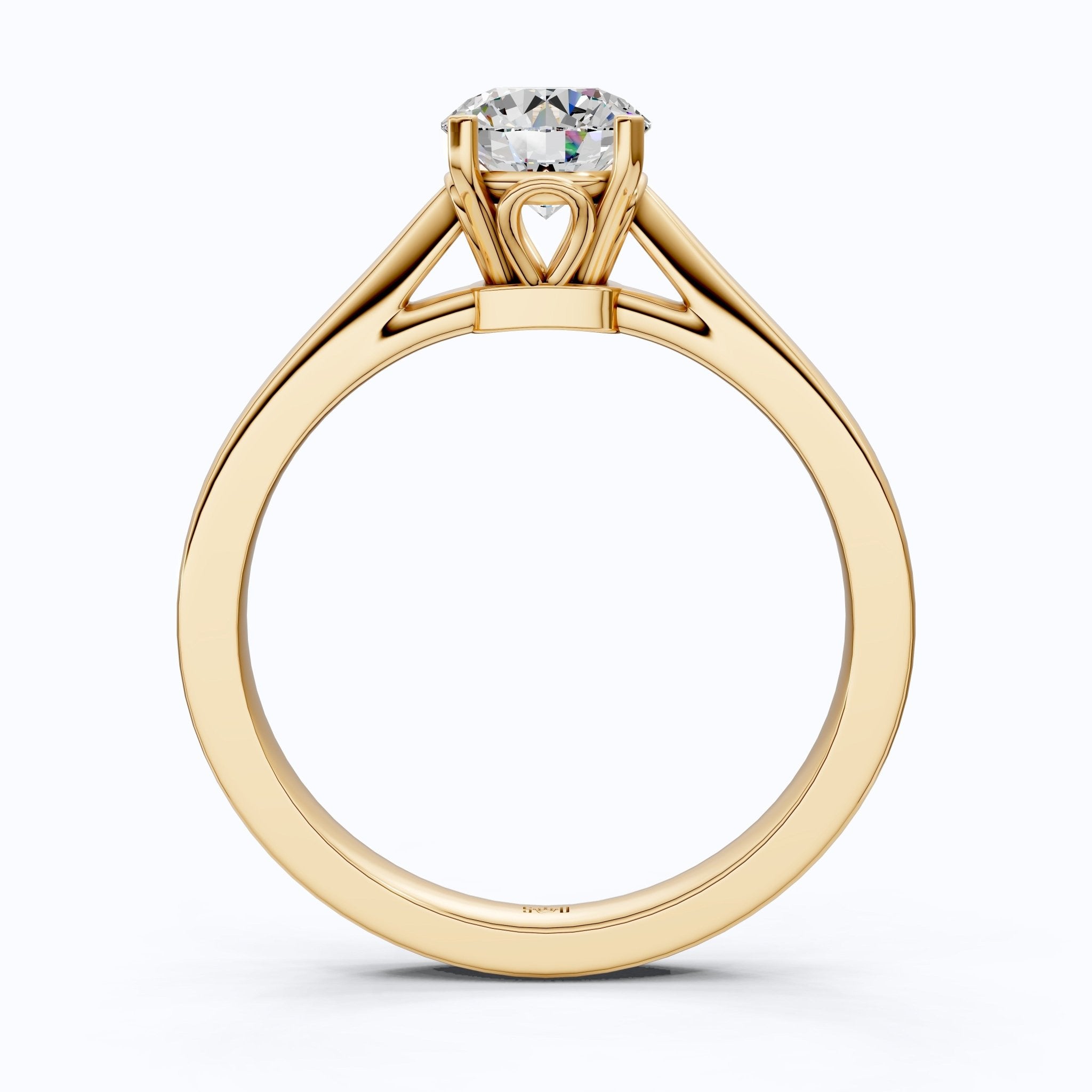 Elegant Solitaire Engagement Ring in 14K Solid Gold, 0.75 CT Round Cut Lab Created Diamond, Wedding Gift for Her, Everyday Ring - Shoora Designs