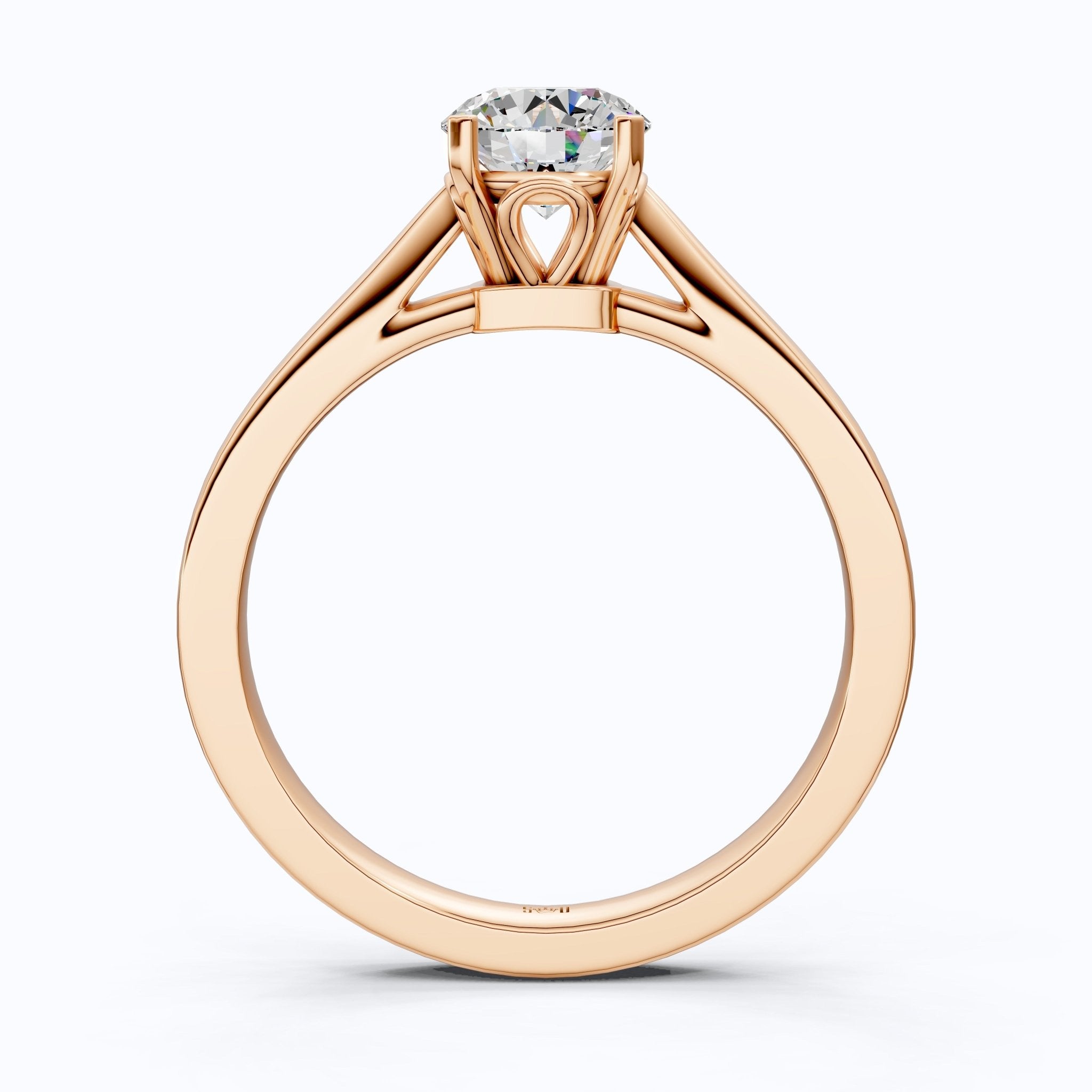 Elegant Solitaire Engagement Ring in 14K Solid Gold, 0.75 CT Round Cut Lab Created Diamond, Wedding Gift for Her, Everyday Ring - Shoora Designs