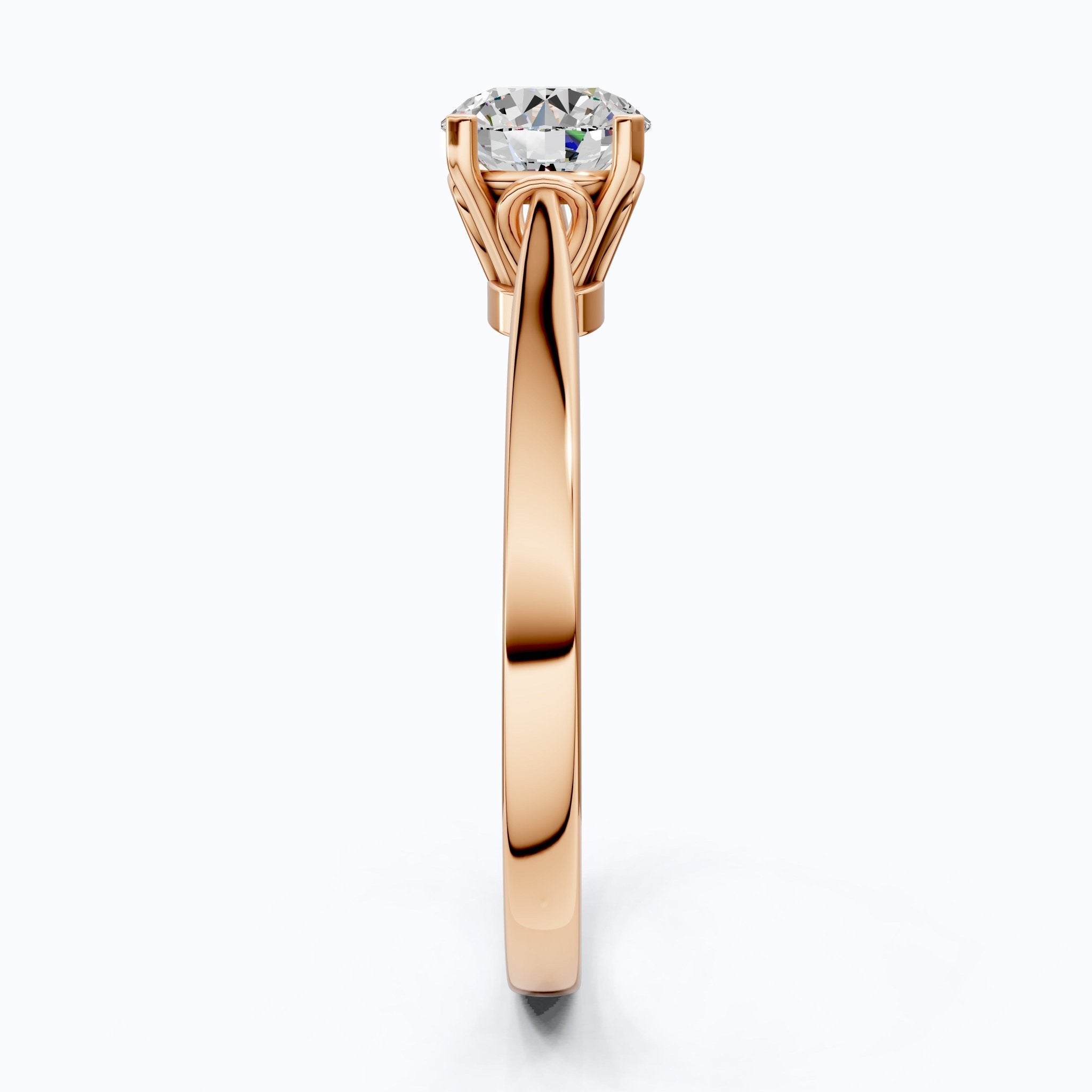 Elegant Solitaire Engagement Ring in 14K Solid Gold, 0.75 CT Round Cut Lab Created Diamond, Wedding Gift for Her, Everyday Ring - Shoora Designs