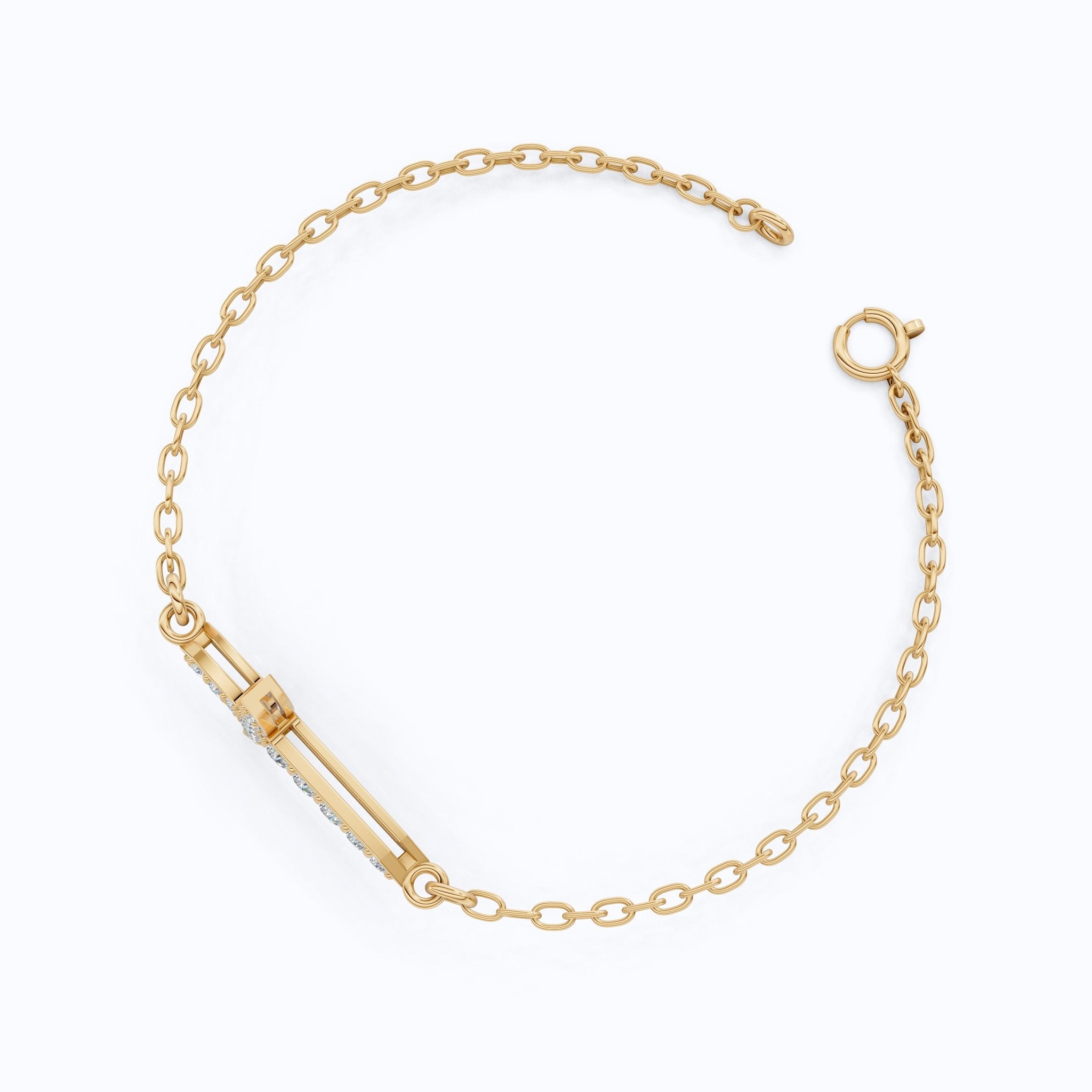 Elegant tapered cross bracelet in 14K Solid Gold, 0.44 TCW Round Cut Lab Created Diamonds, Baptism Bracelet, Unique Gift for Her - Shoora Designs