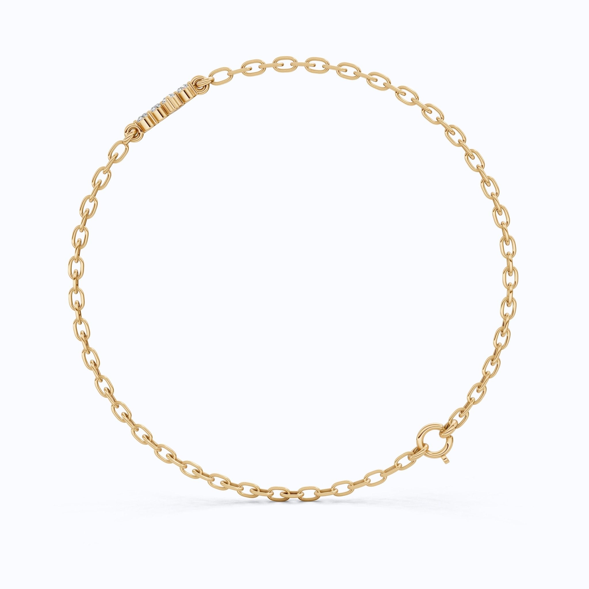 Everyday Jesus Cross Link Bracelet in 14K Solid Gold, 0.21 TCW Round Cut Lab Grown diamonds, Women's Minimal Jewelry, Gift for Her - Shoora Designs