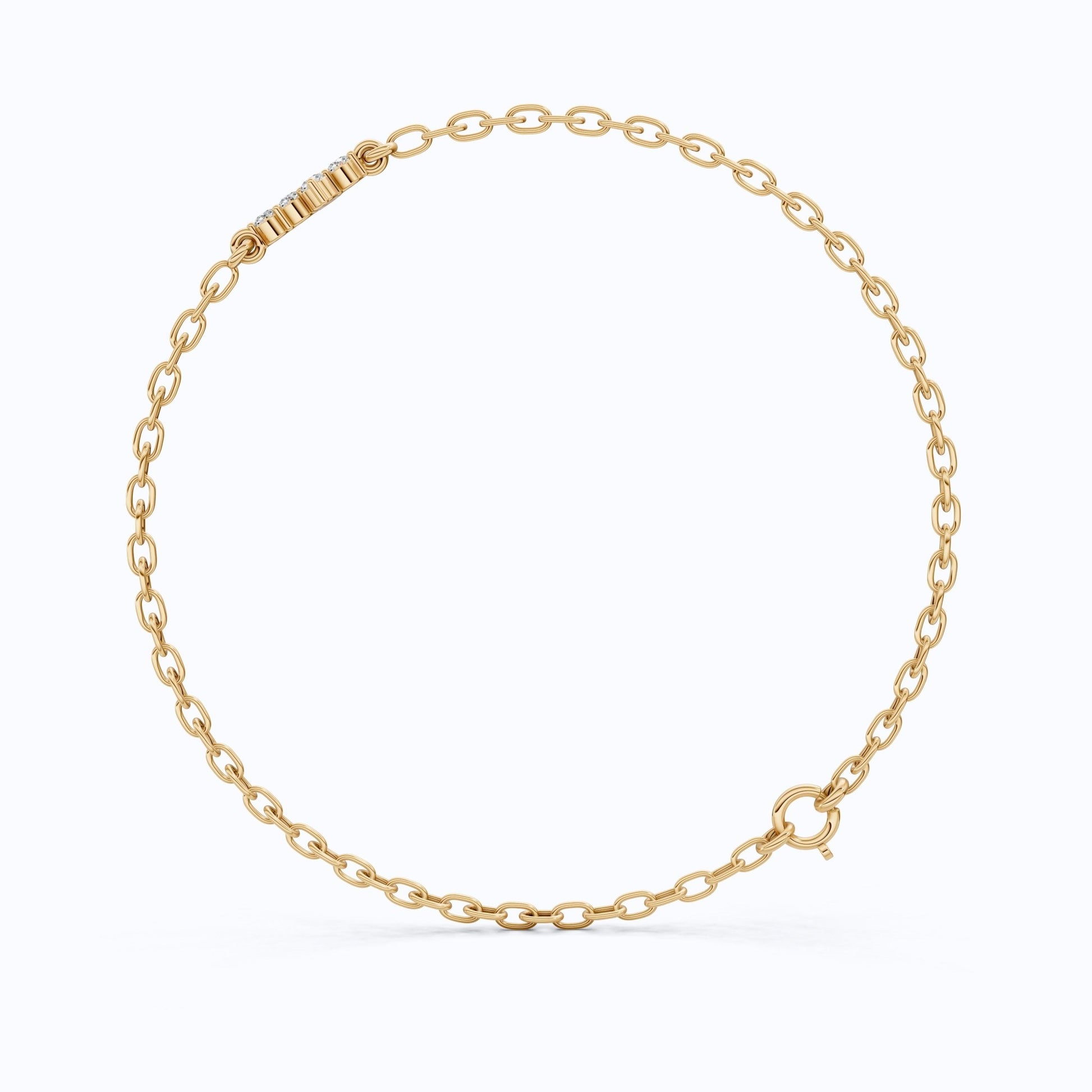 Everyday Jesus Cross Link Bracelet in 14K Solid Gold, 0.21 TCW Round Cut Lab Grown diamonds, Women's Minimal Jewelry, Gift for Her - Shoora Designs